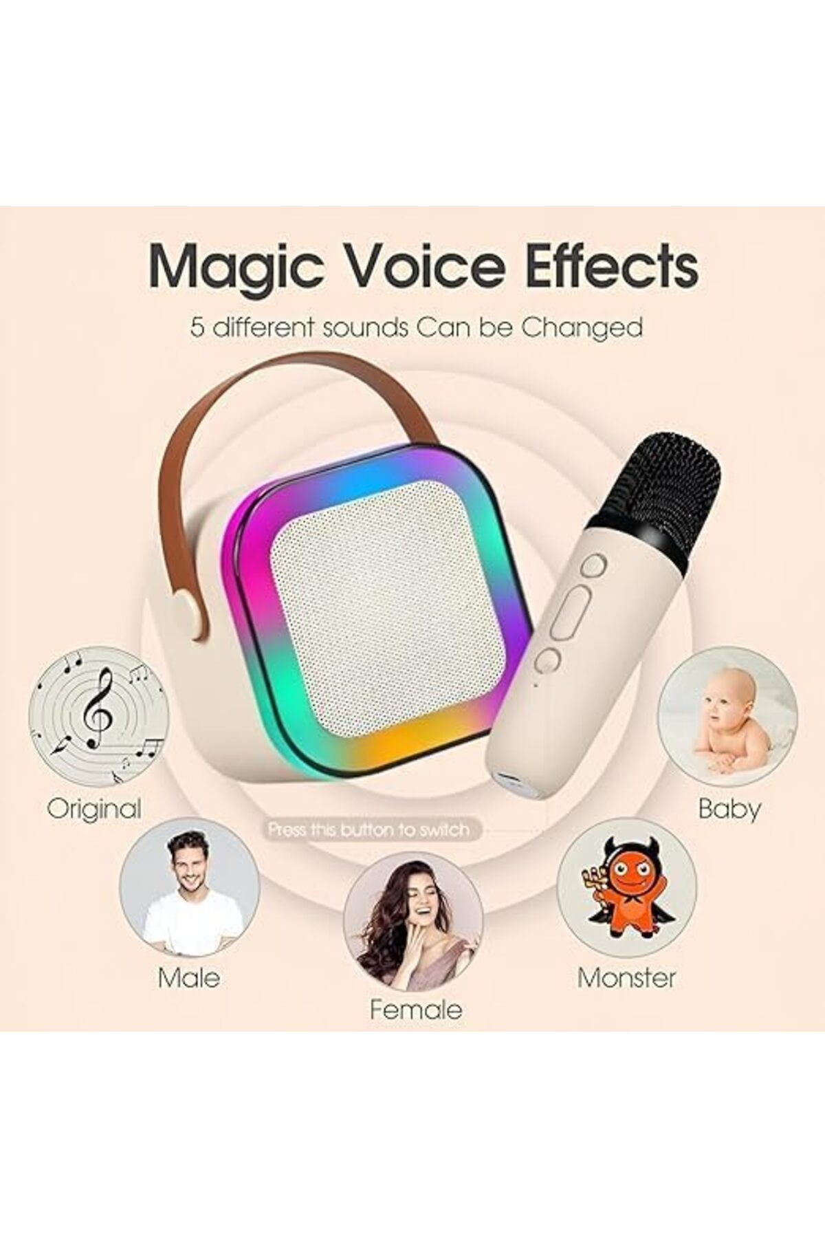Primo Plus-مكبر صوت لاسلكي متوافق مع تقنية البلوتوث وميكروفون كاريوكي وأوضاع توافق متعددة 5