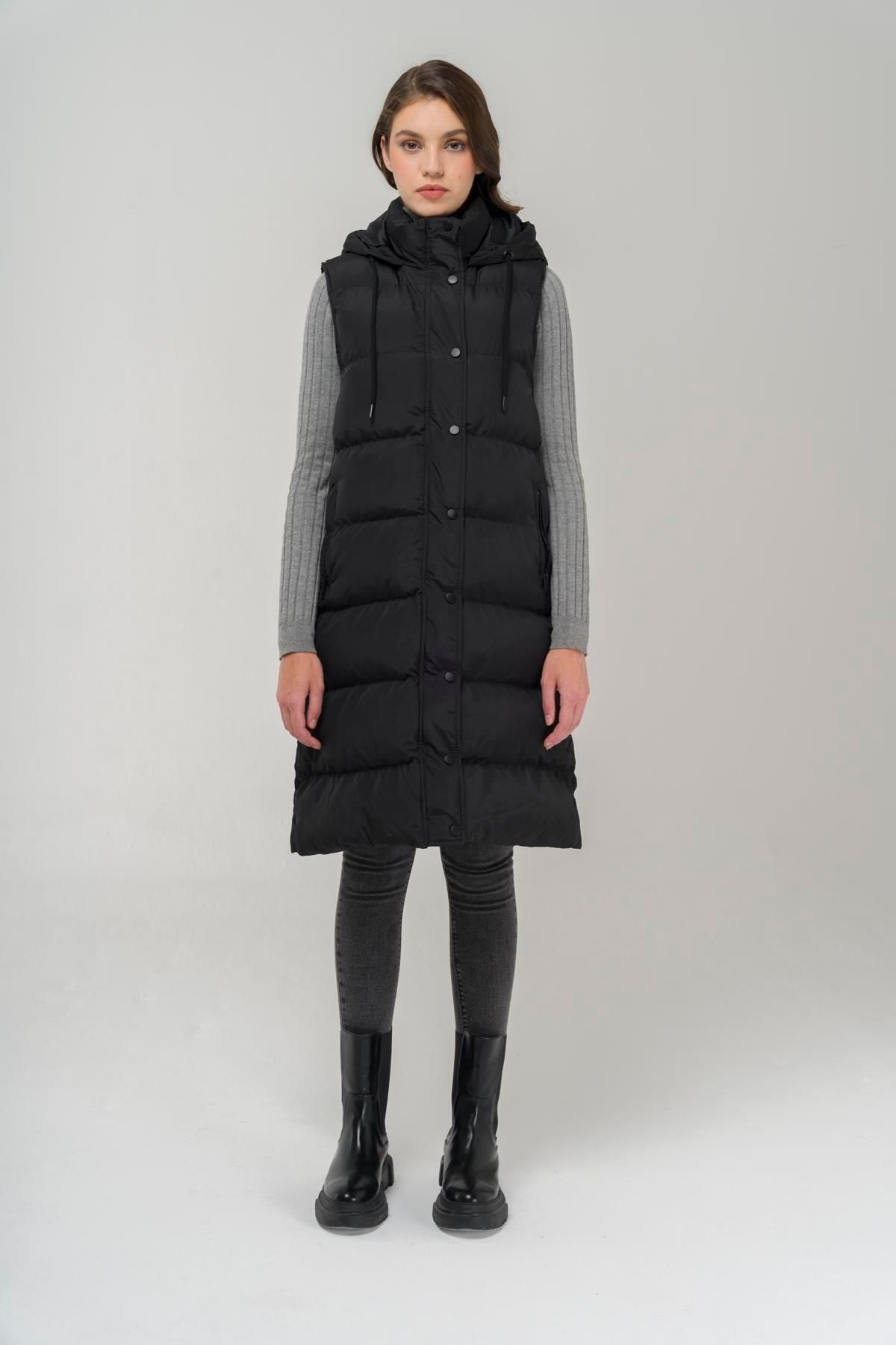 Olcay-Vesta gonflabila cu inchidere cu fermoar cu gluga neagra 8225 2