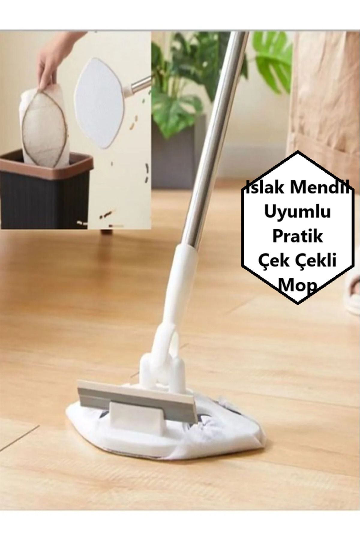 ANI OFİS KIRTASİYE A K Islak Mendil Uyumlu Pratik Çek Çekli Mop Uzayabilen Fayans Duvar Pratik Çek Çekli Mop