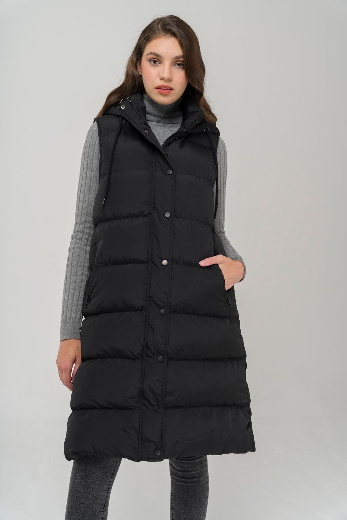 Olcay-Vesta gonflabila cu inchidere cu fermoar cu gluga neagra 8225 6