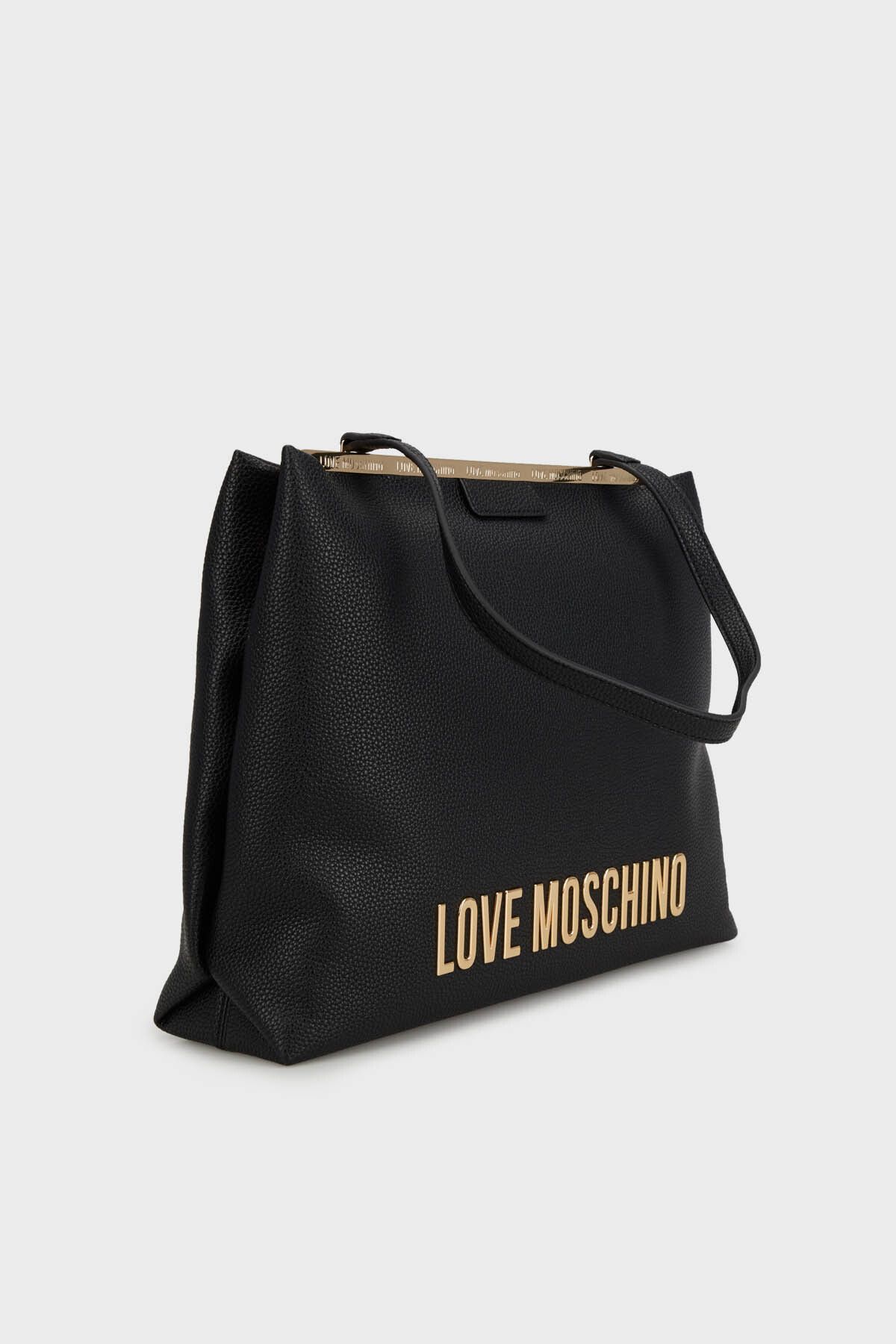 کیف شانه ای مشکی زنانه کیسه بند آرم اورجینال Moschino Love Moschino