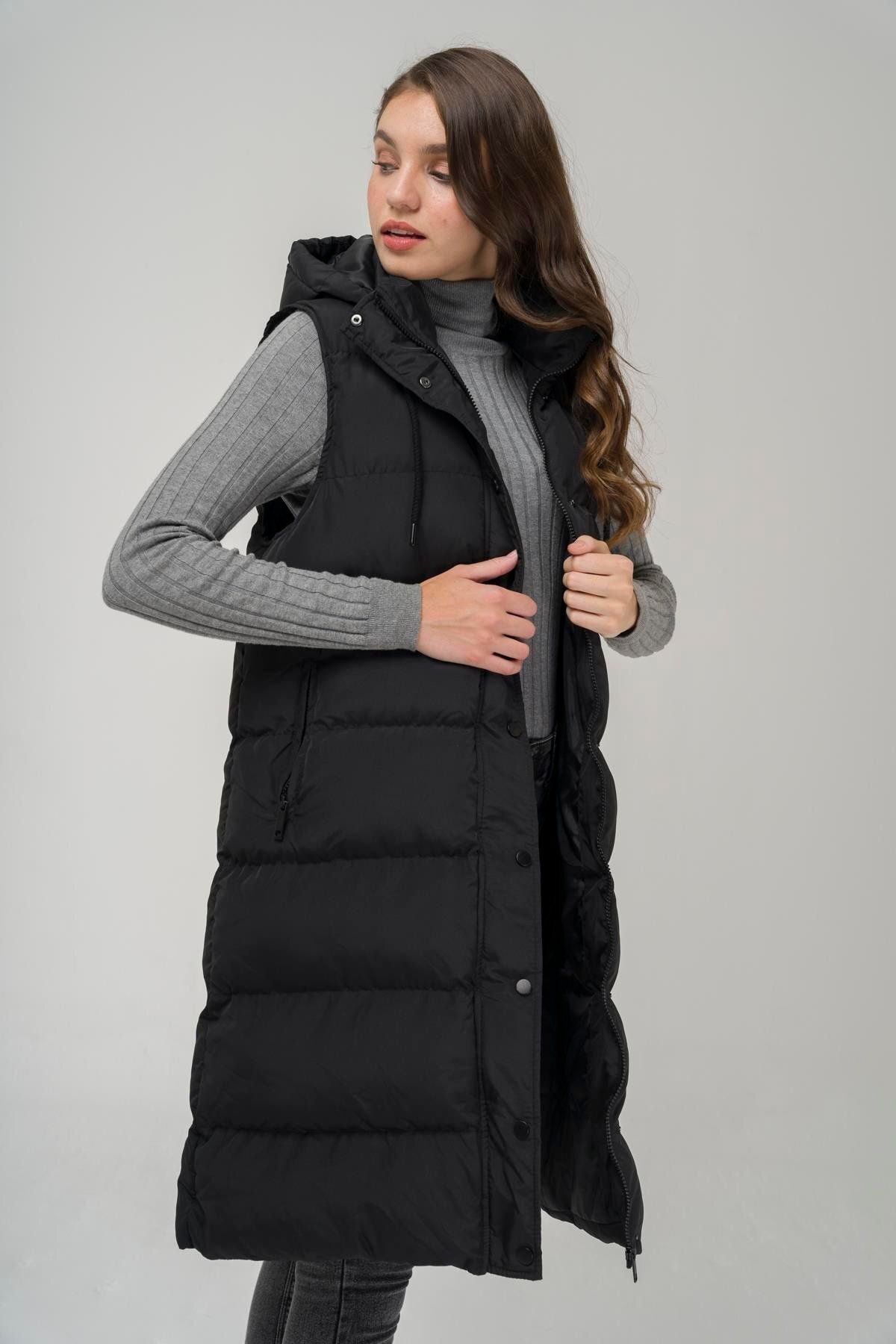 Olcay-Vesta gonflabila cu inchidere cu fermoar cu gluga neagra 8225 5
