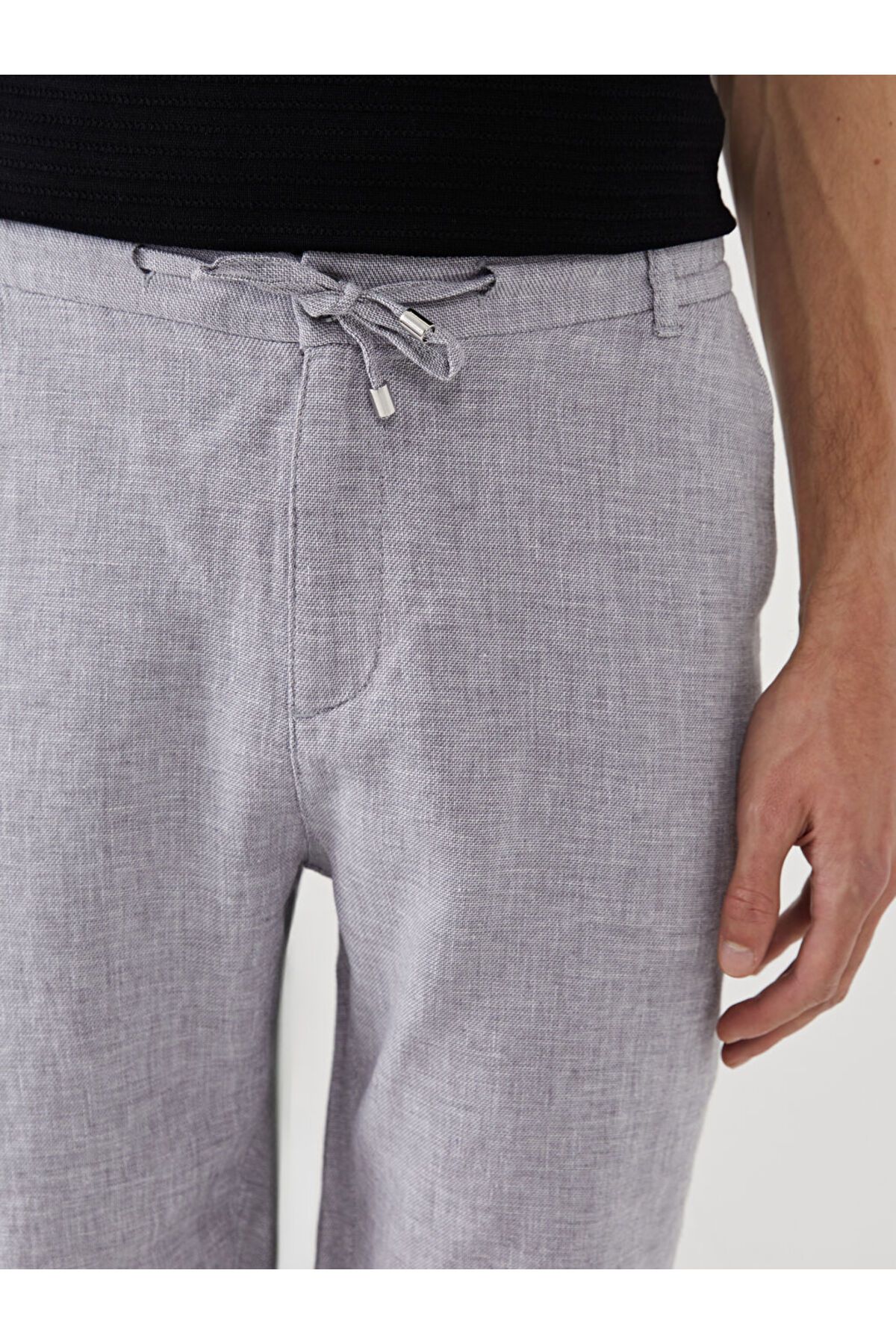 LC Waikiki-Ανδρικό σορτς Standard Mold Linen Blend 3