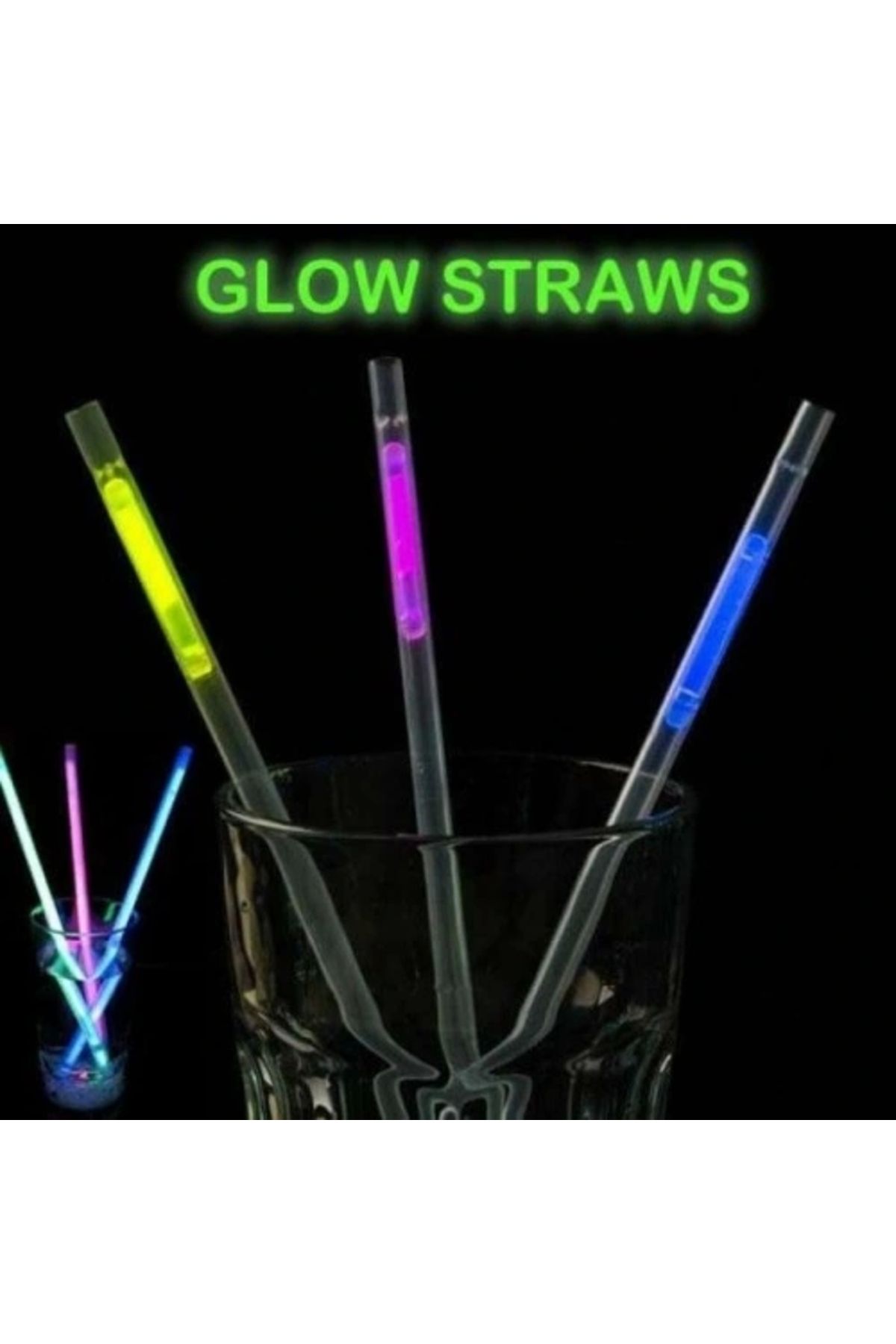 TTT Karanlıkta Parlayan Glow  Fosforlu Pipet 3 Renk 3 Adet