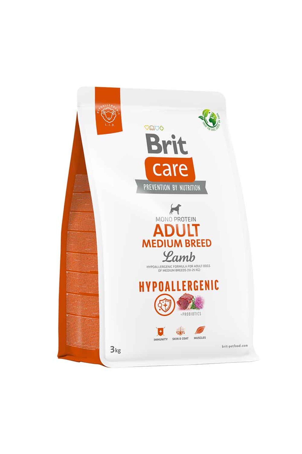 Brit care mono protein medium adult 3kg hypoallergenic kuzu etli yetişkin köpek maması hipoalerjenik