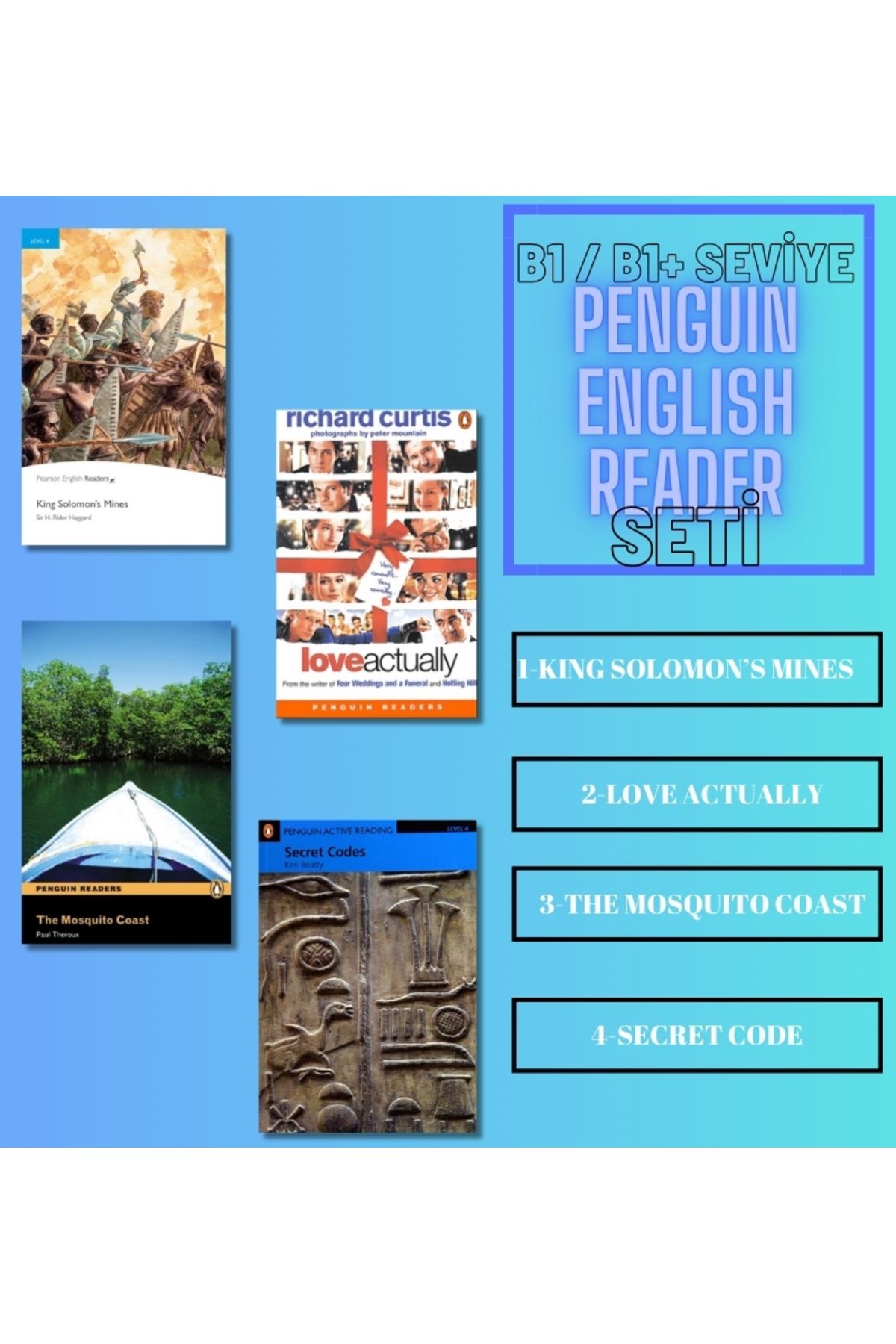 Penguin Books B1 / B1+ (Intermediate) Seviye İngilizce Hikaye Seti (4 Kitap)