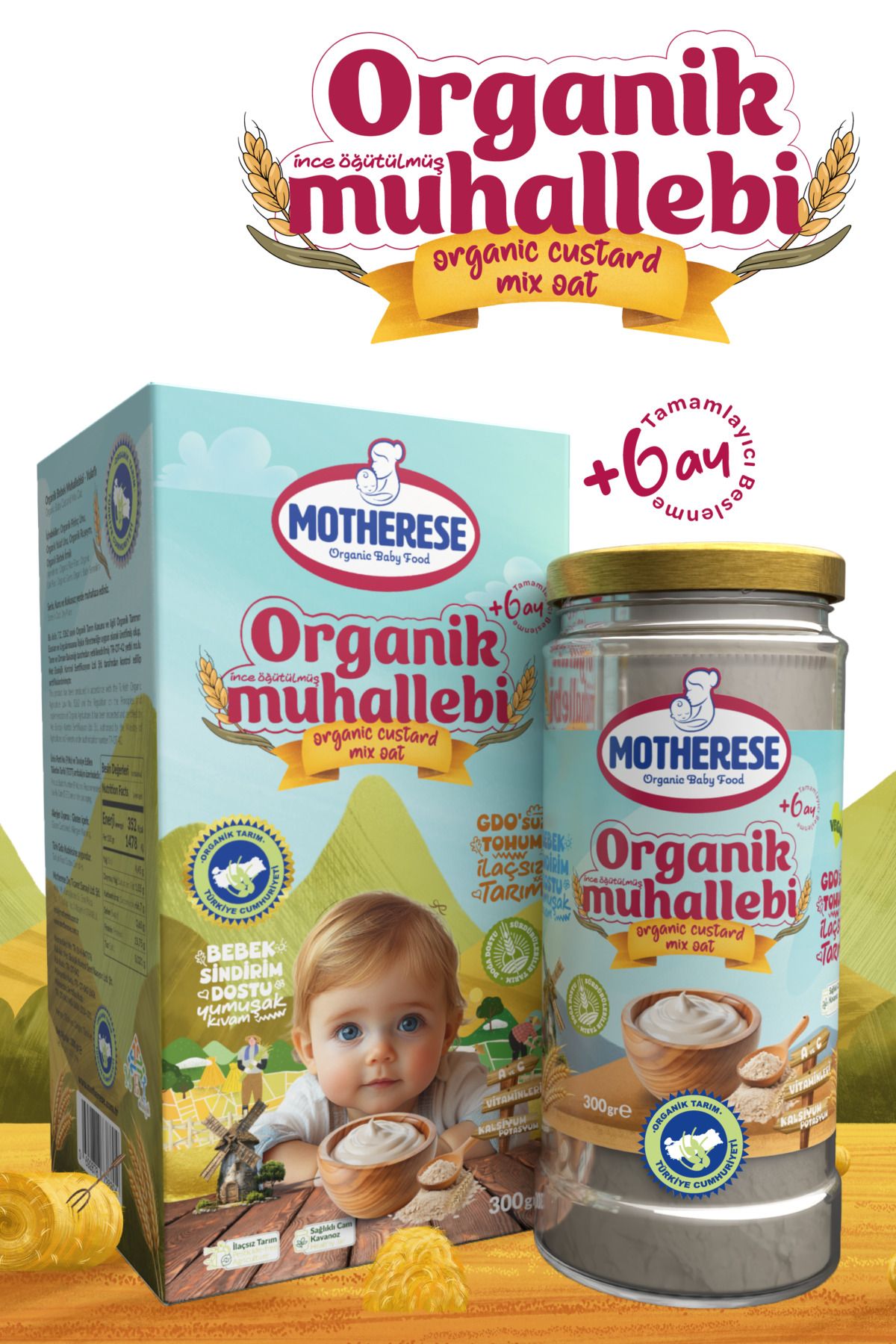 Motherese Organik Bebek Muhallebi Karışımı 330gr