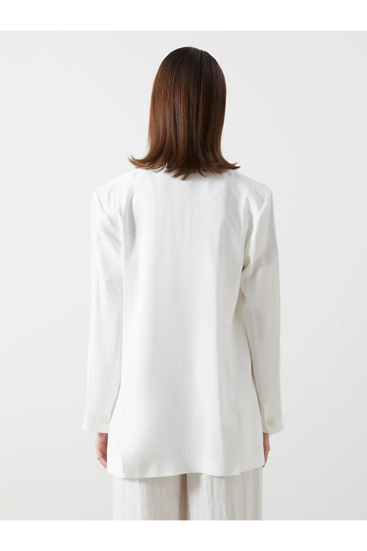 LC Waikiki-Γυναικείο σακάκι LCW Modest Ecru 4