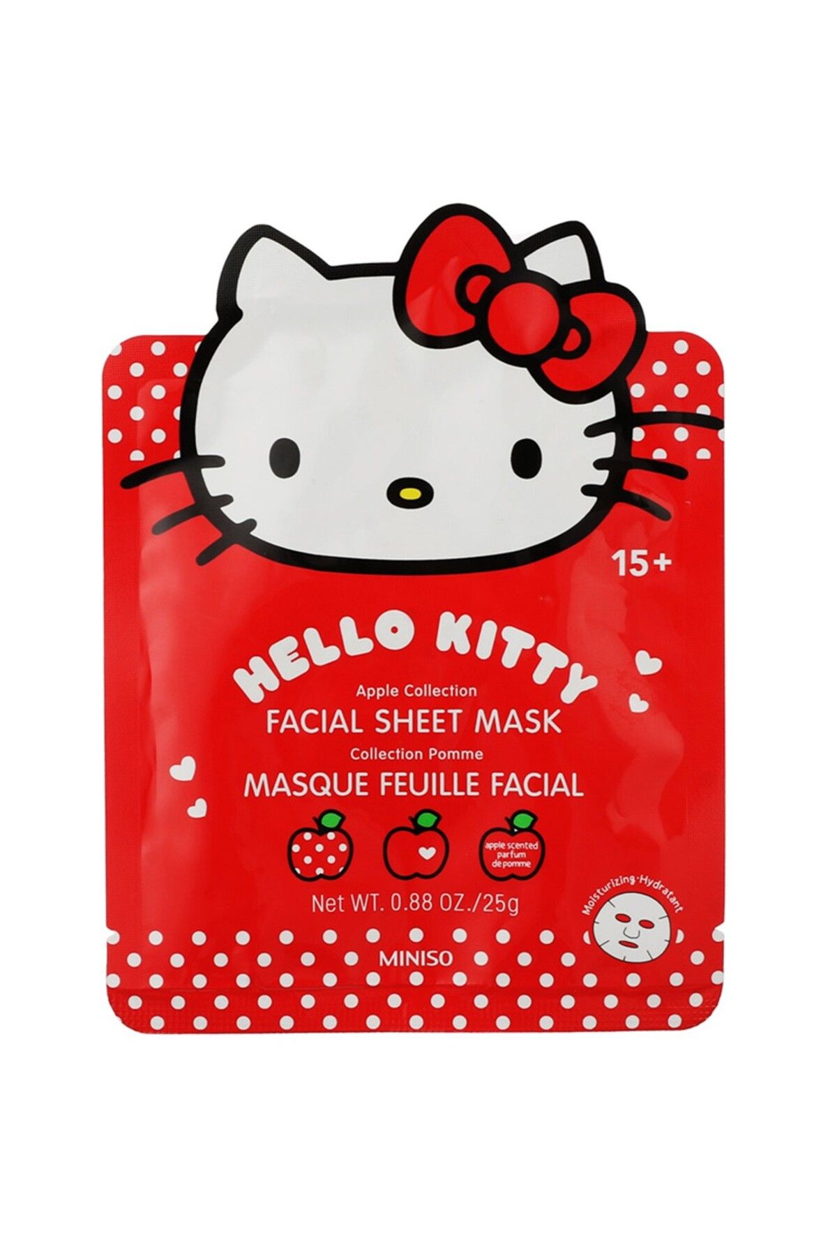 Miniso Hello Kitty Lisanslı Elma Koleksiyonu Kağıt Yüz Maskesi