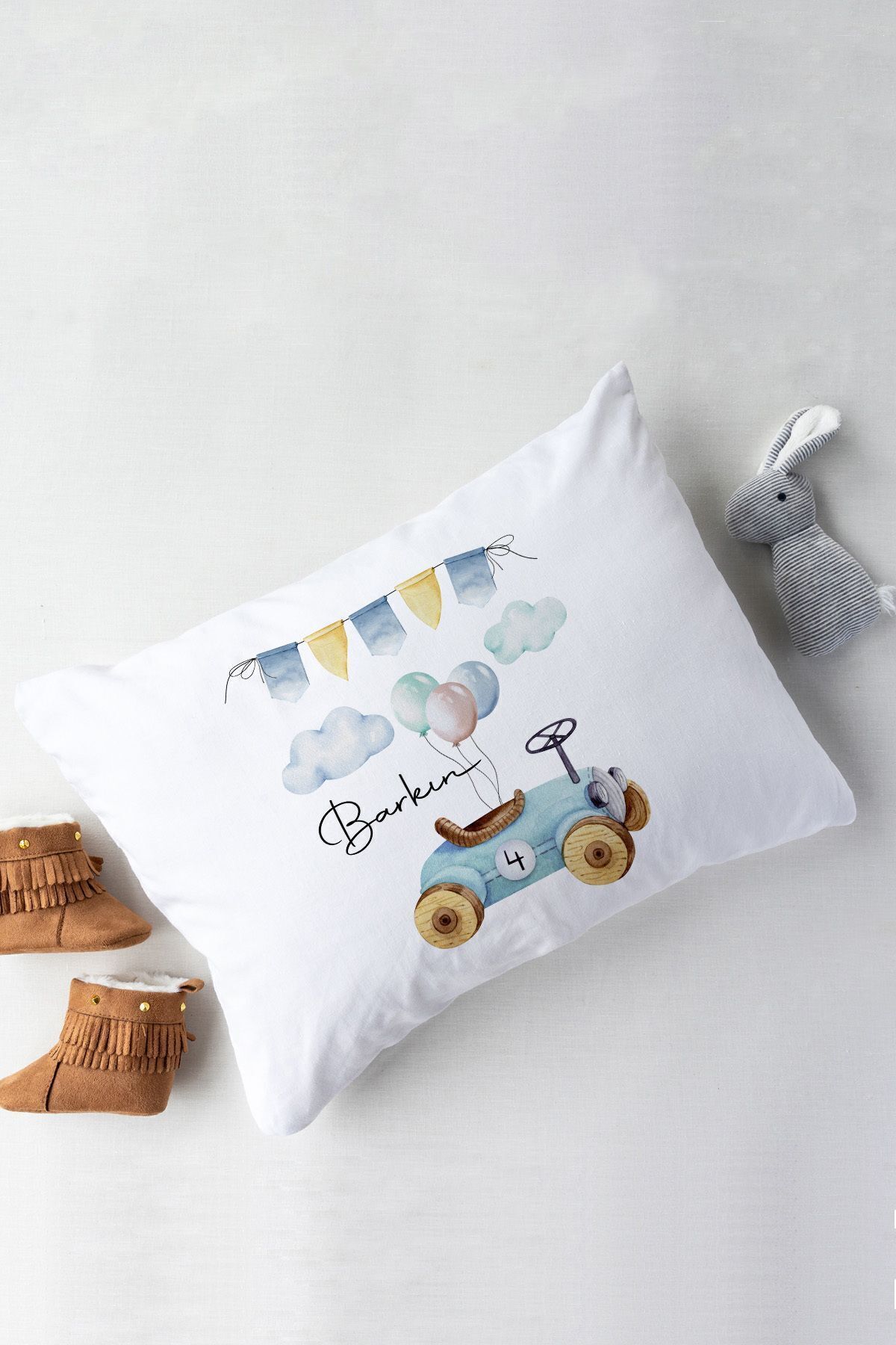 Lilabio %100 Organik Isme Özel Isimli 10lu Hastane Çıkışı Balonlu Araba fotoğrafı 5 (önizleme)