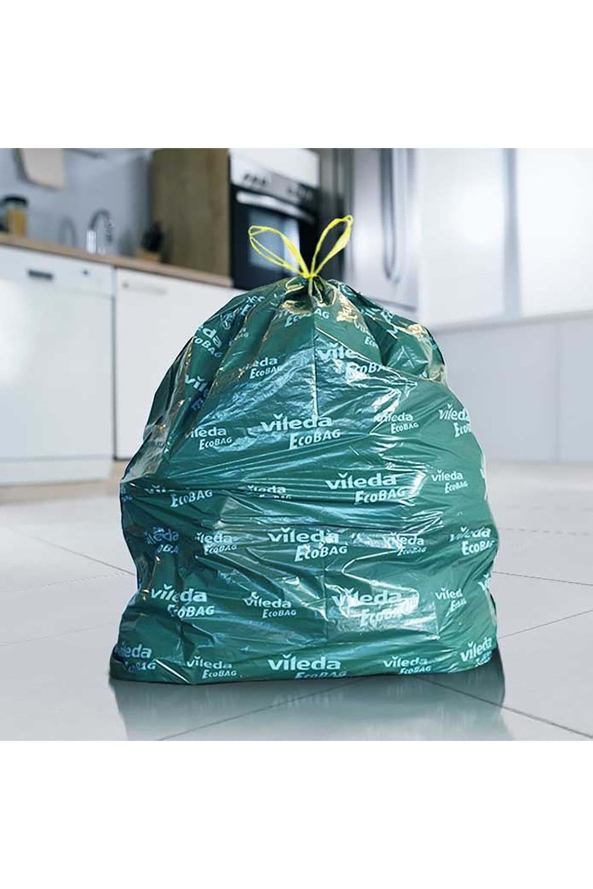 Vileda-Ecobag Drawstring Garbage Bag 45X55Cm Small Size Set of 240 (12Pk*20) 6