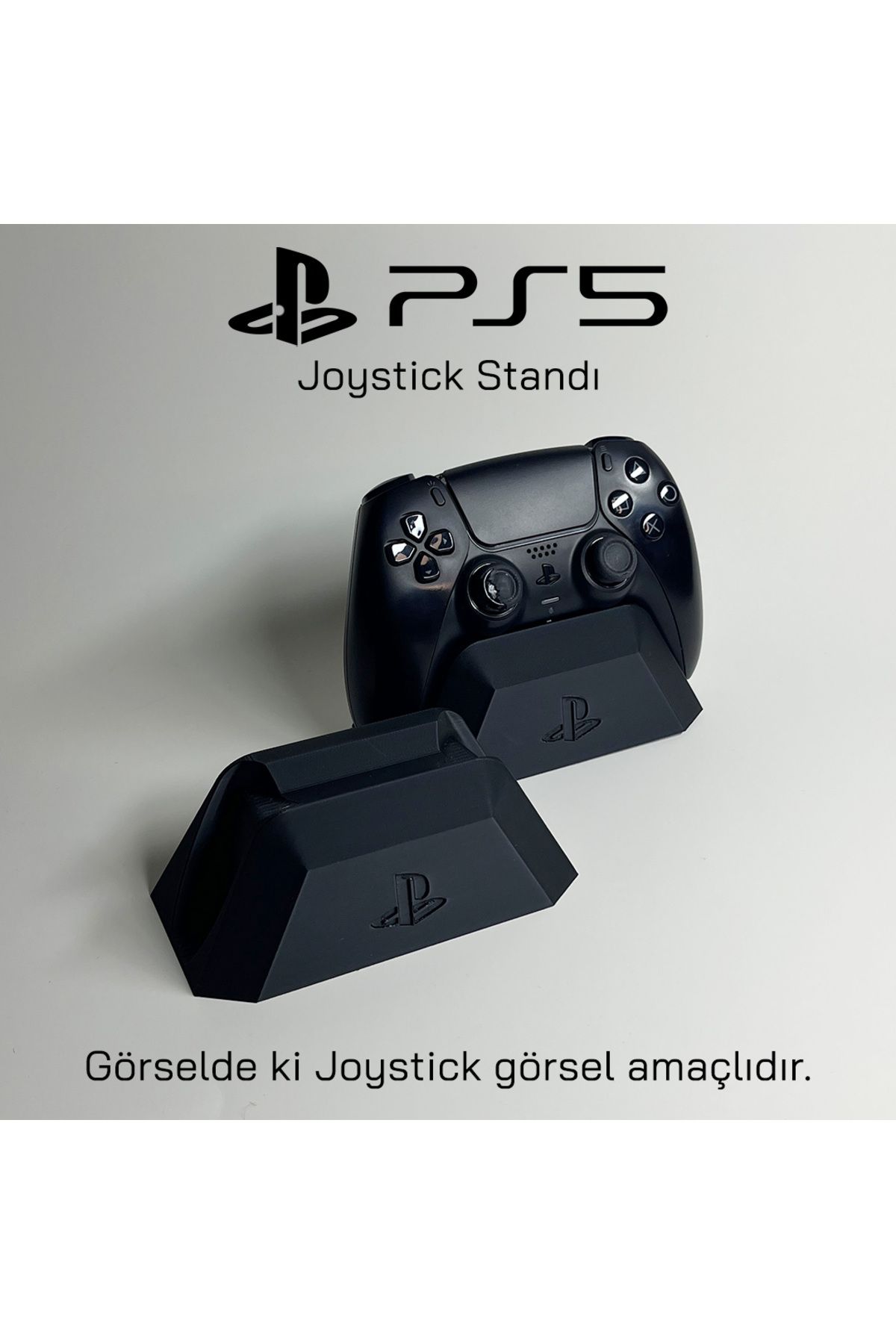 Gada İkili Siyah PS5 Play Station 5 DualSense Joystick Kol Standı | - 3D PLA Baskı