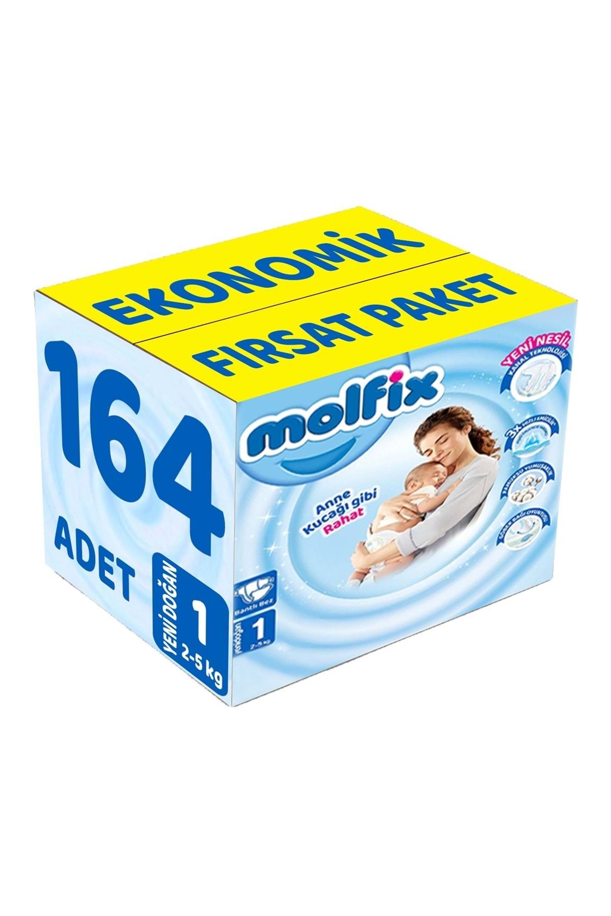 Molfix Bebek Bezi Beden:1 (2-5Kg) Yeni Doğan 164 Adet Ekonomik Fırsat Pk