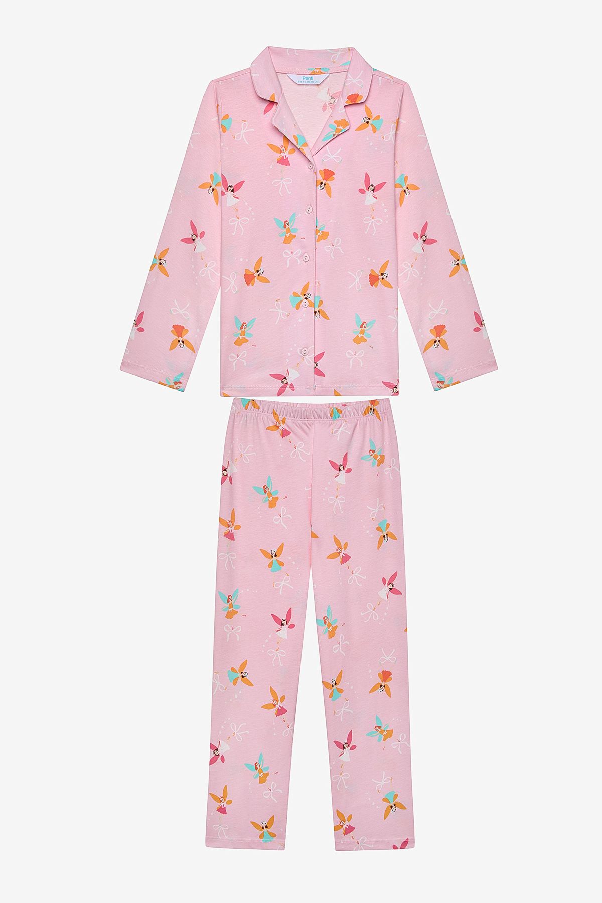 Penti-Fee-Hemd-Pyjama-Set für Mädchen mit Knöpfen 1