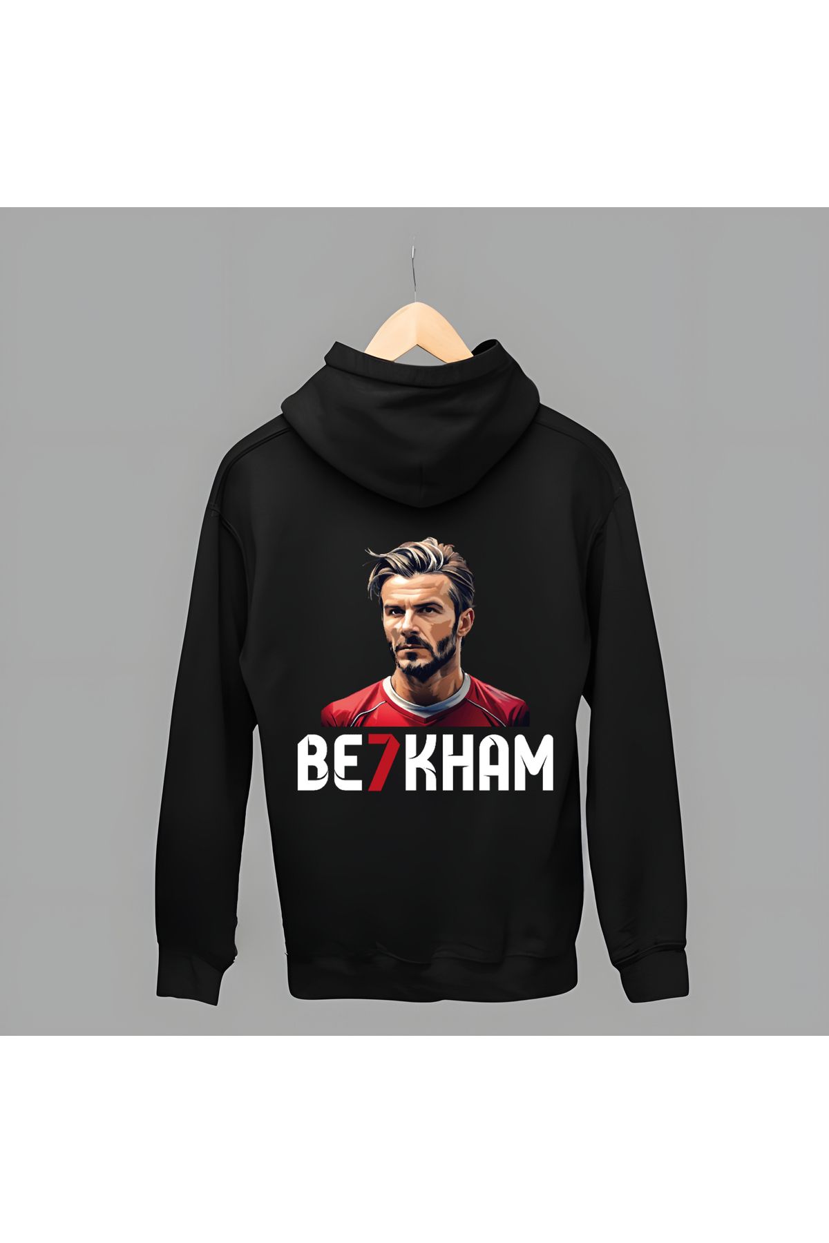 Biy Store Beckham ingiltere milli takım forma baskılı unisex fermuarlı ceket kapüşonlu sweatshirt