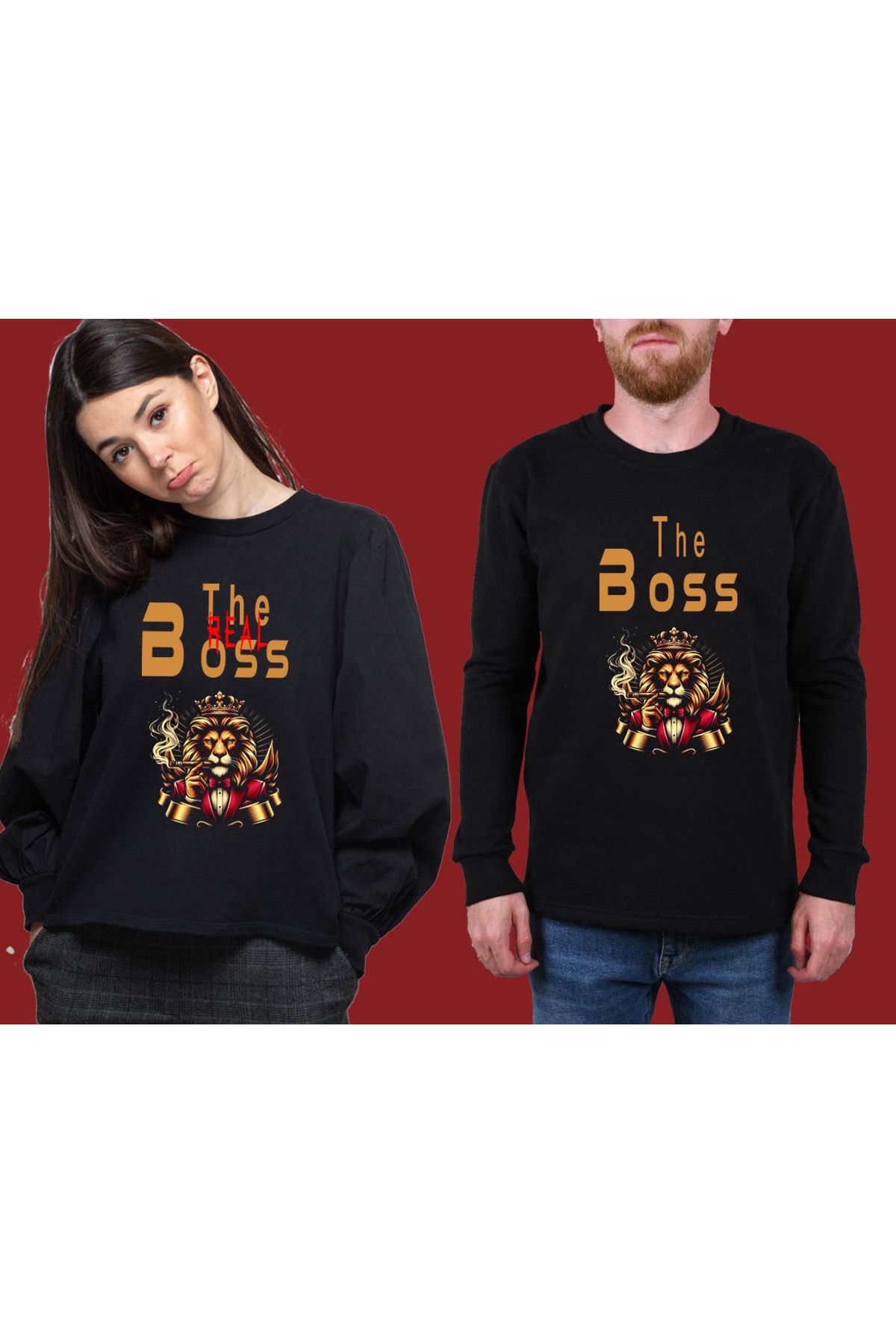 GHAND Gerçek Patron Baskılı Çiftlere Özel Sweatshirt