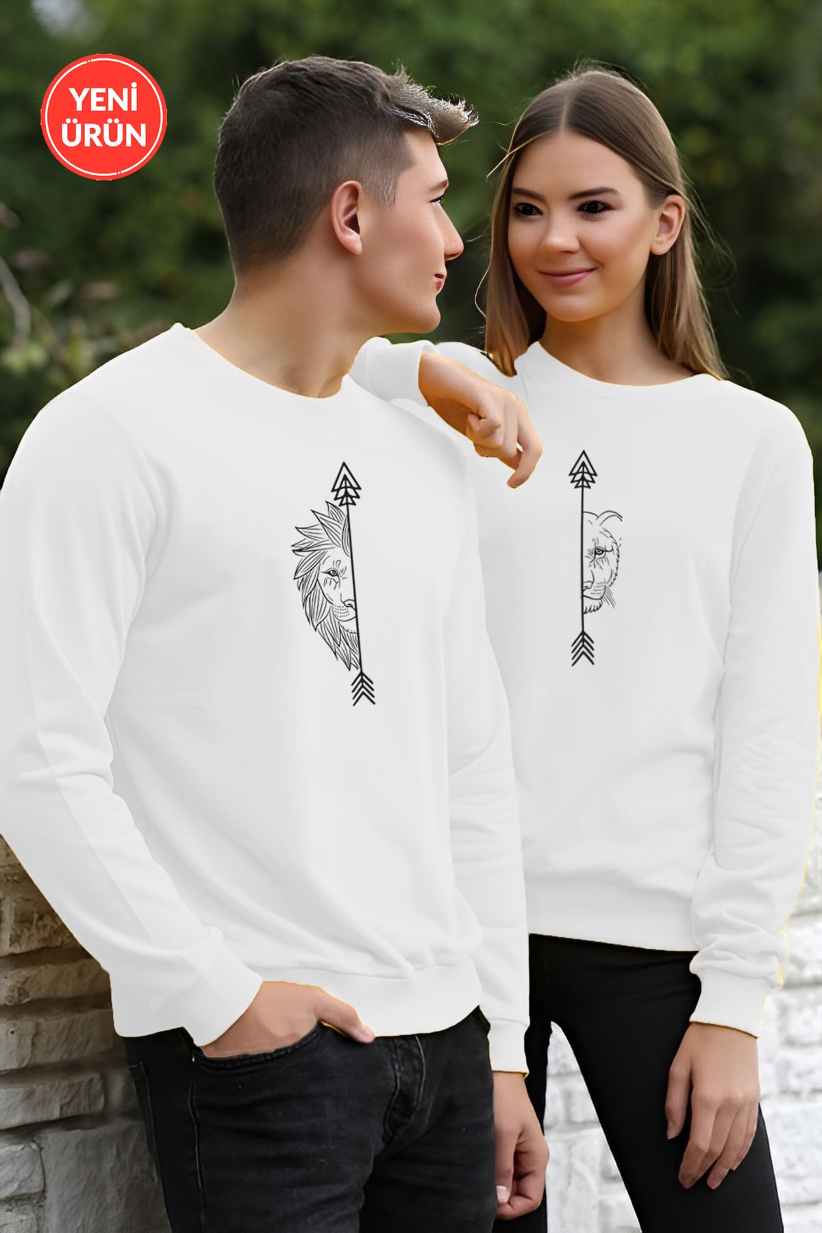 Rex Darius 3 İplik Sevgili Eş Aslan Çift Kombin Kapşonlu Sweatshirt