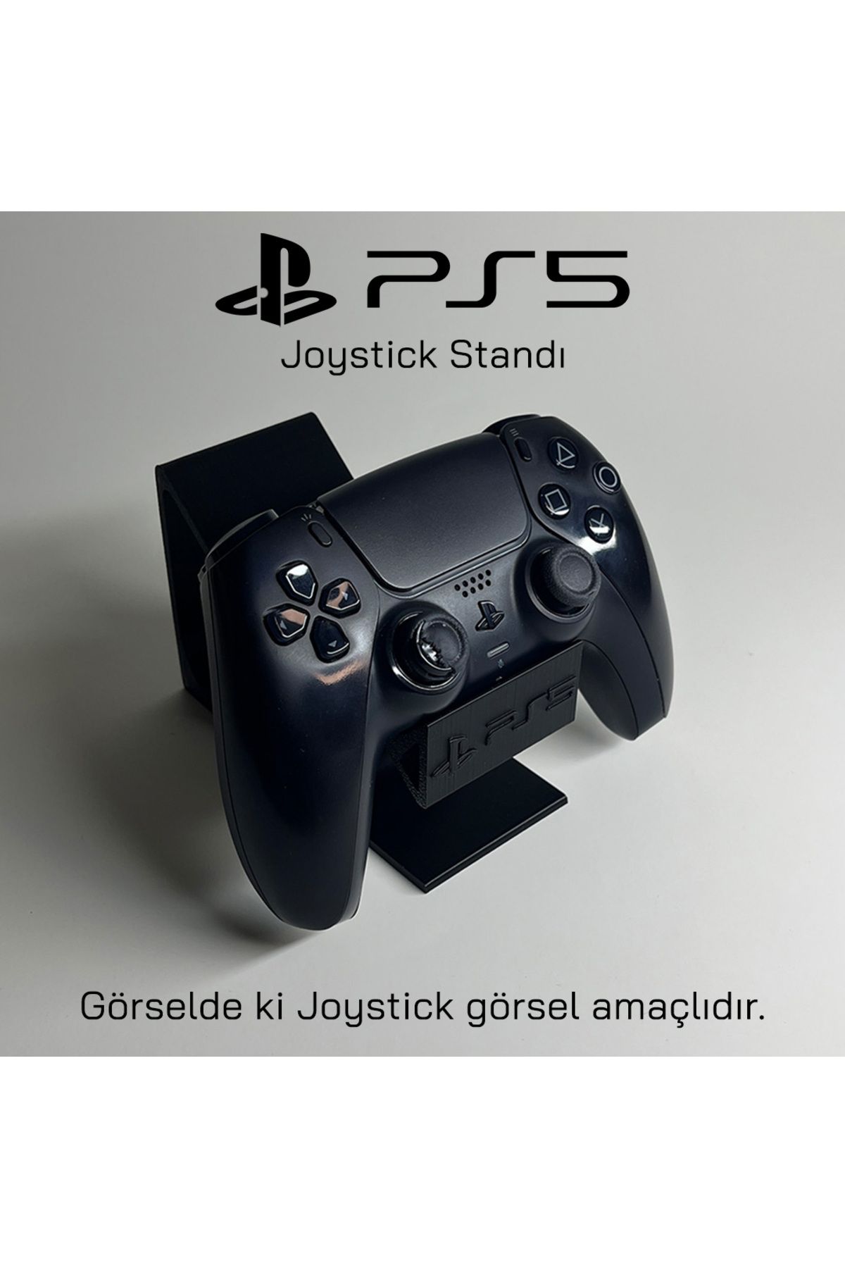 Gada İkili Siyah Ps5 I Play Station 5 Joystick Kol Standı Dualsense- Mavi Şık Tasarım, 3d Pla Baskıh