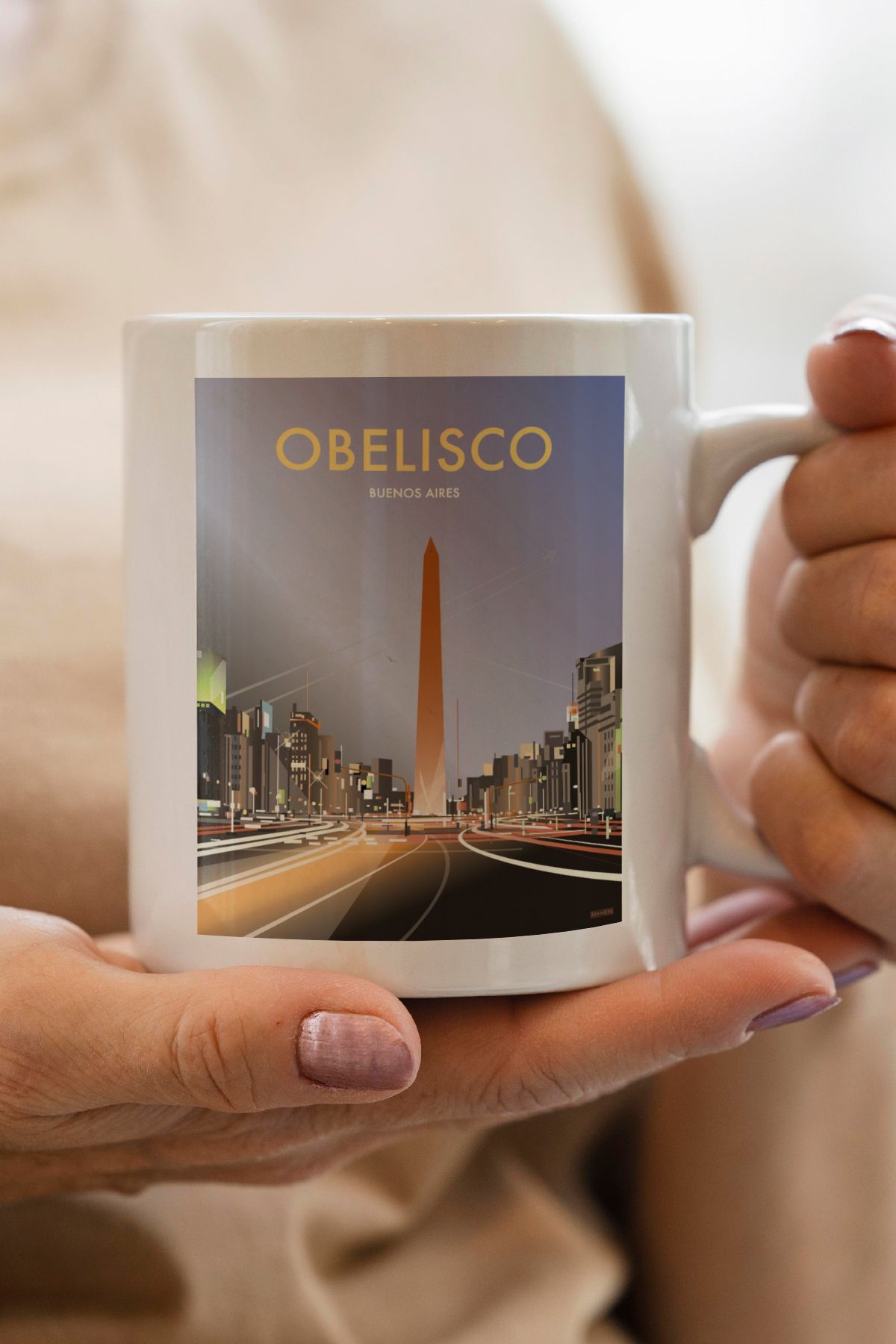 South Steel Obelisco- Buenos Aires Baskılı Premium Kupa Bardak