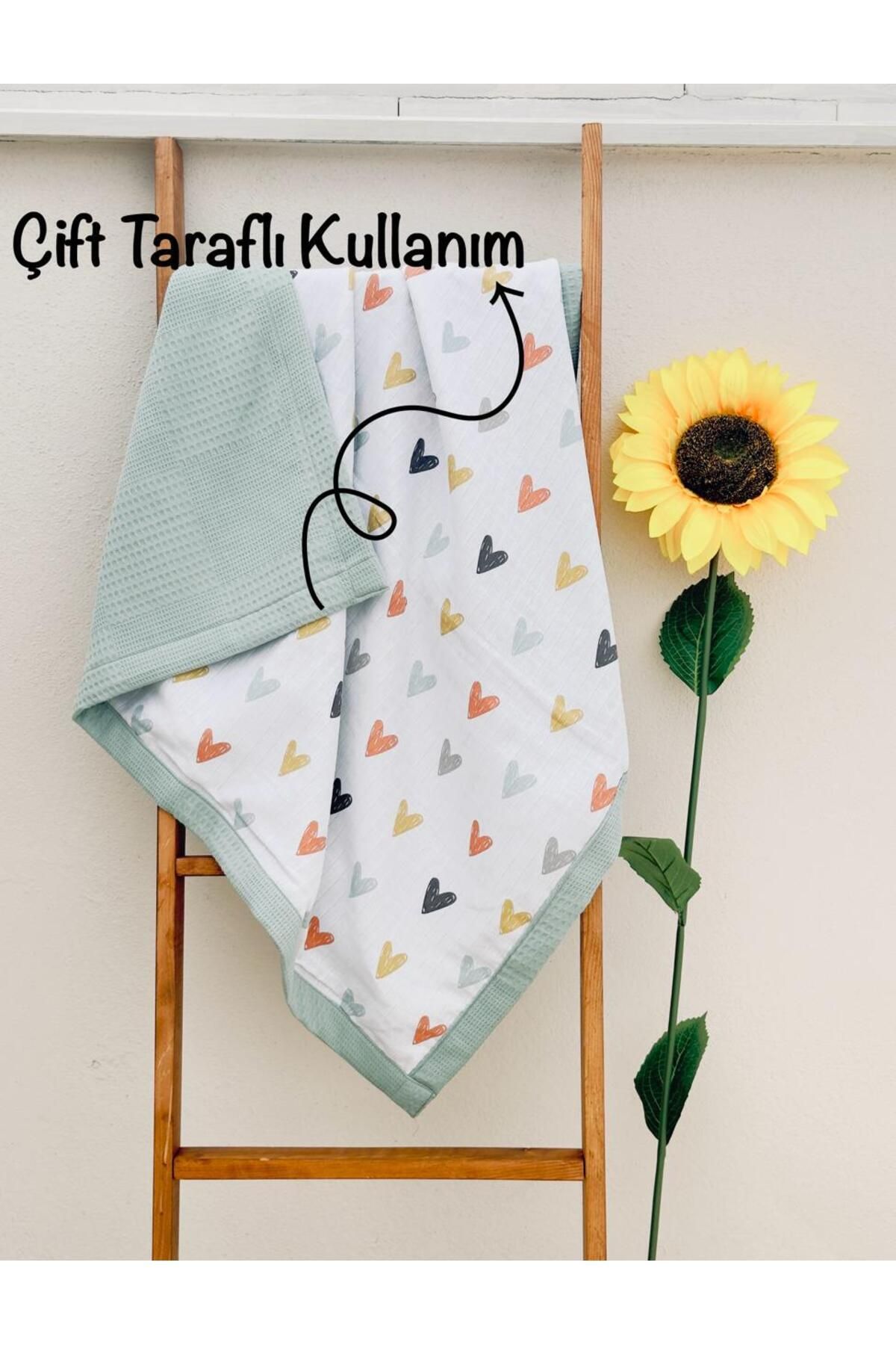 lullabee-100% Organic Cotton Baby Muslin Blanket 80X100 Cm, Double Sided, Swaddle, Stroller Cover 1