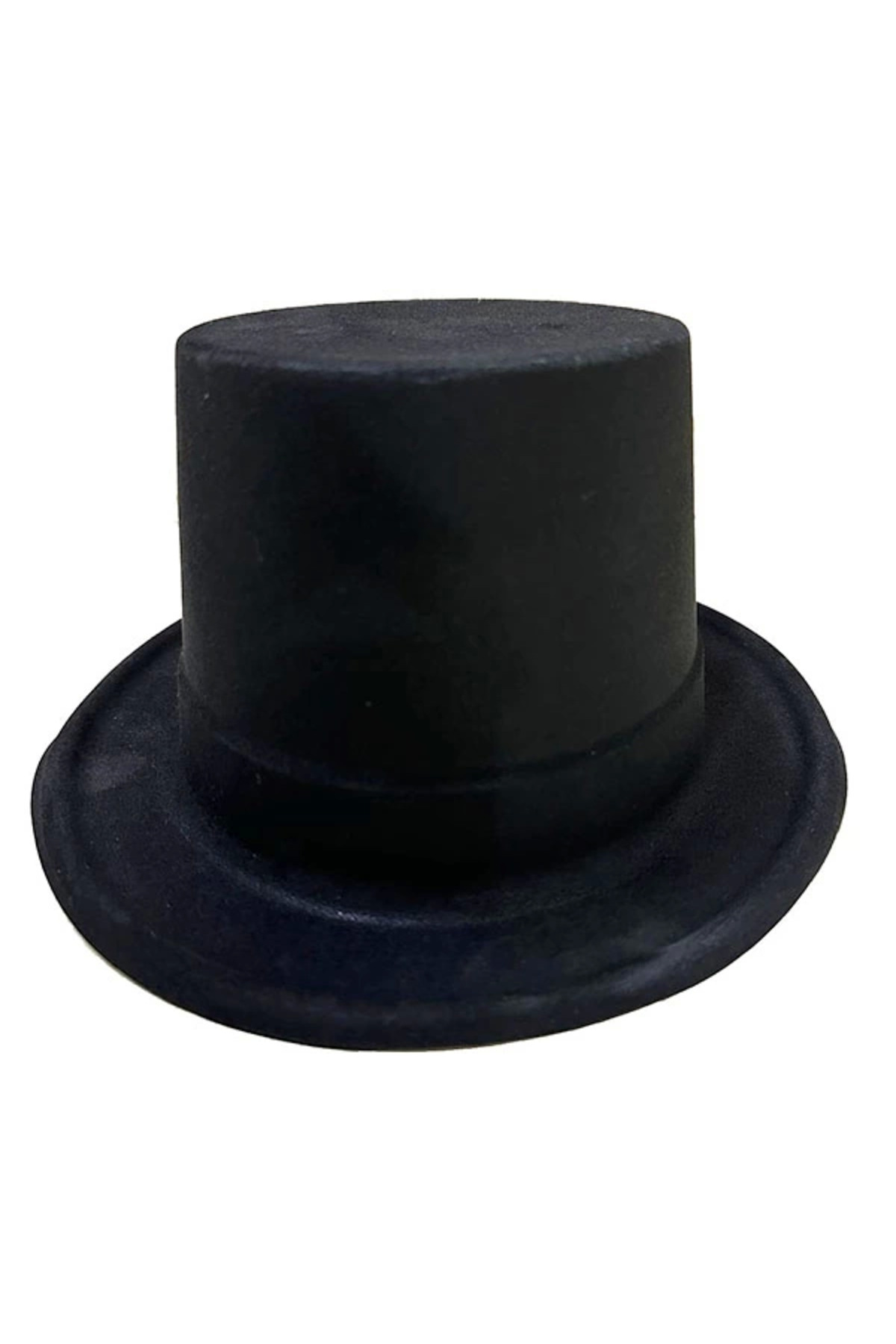 PAZAR DÜNYASI Siyah Renk Plastik Nubuk Kadife Kaplama Fötr Şapka 11 Cm