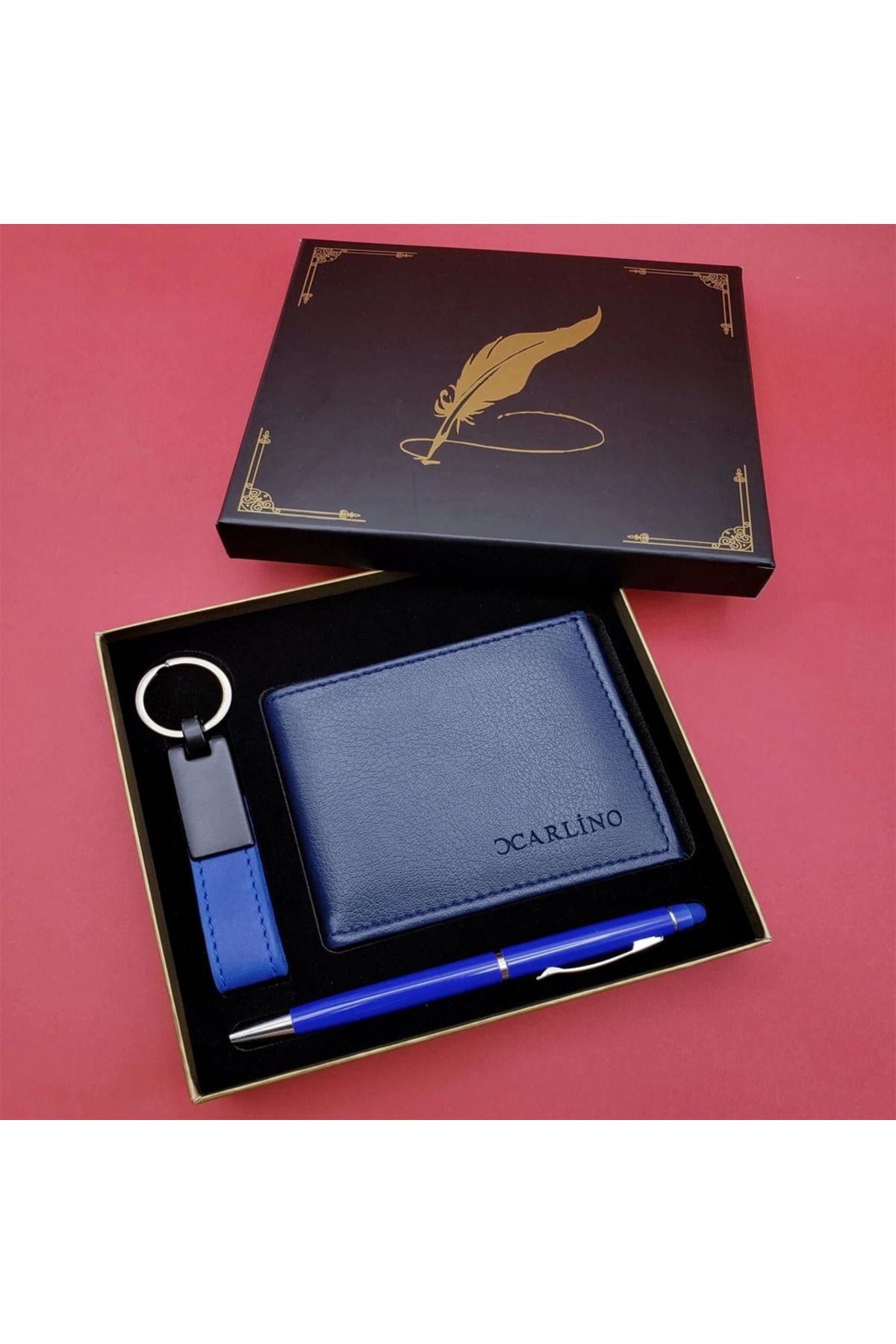 Vita Premio Mavi Cüzdan Anahtarlık Ve Kalem