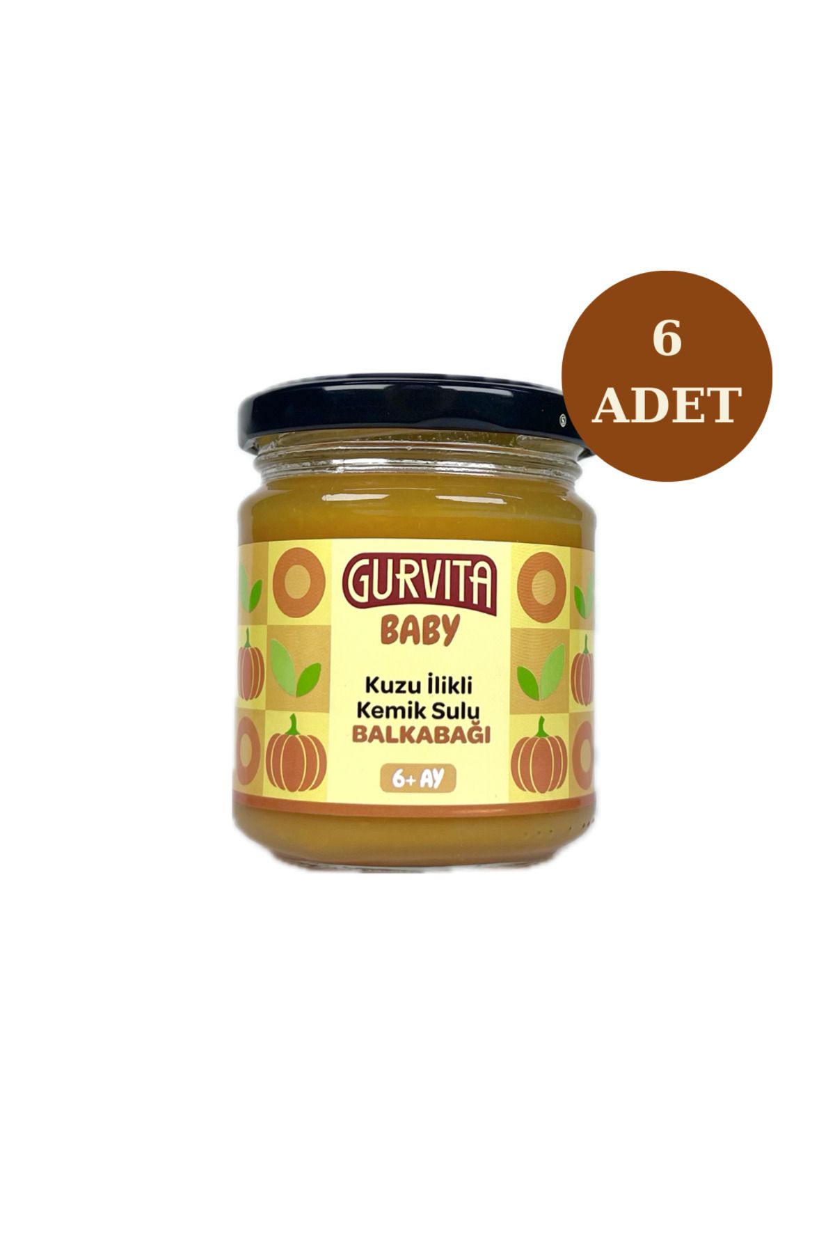 Gurvita Baby Kuzu İlikli Kemik Sulu Balkabağı 165 gr 6 Adet