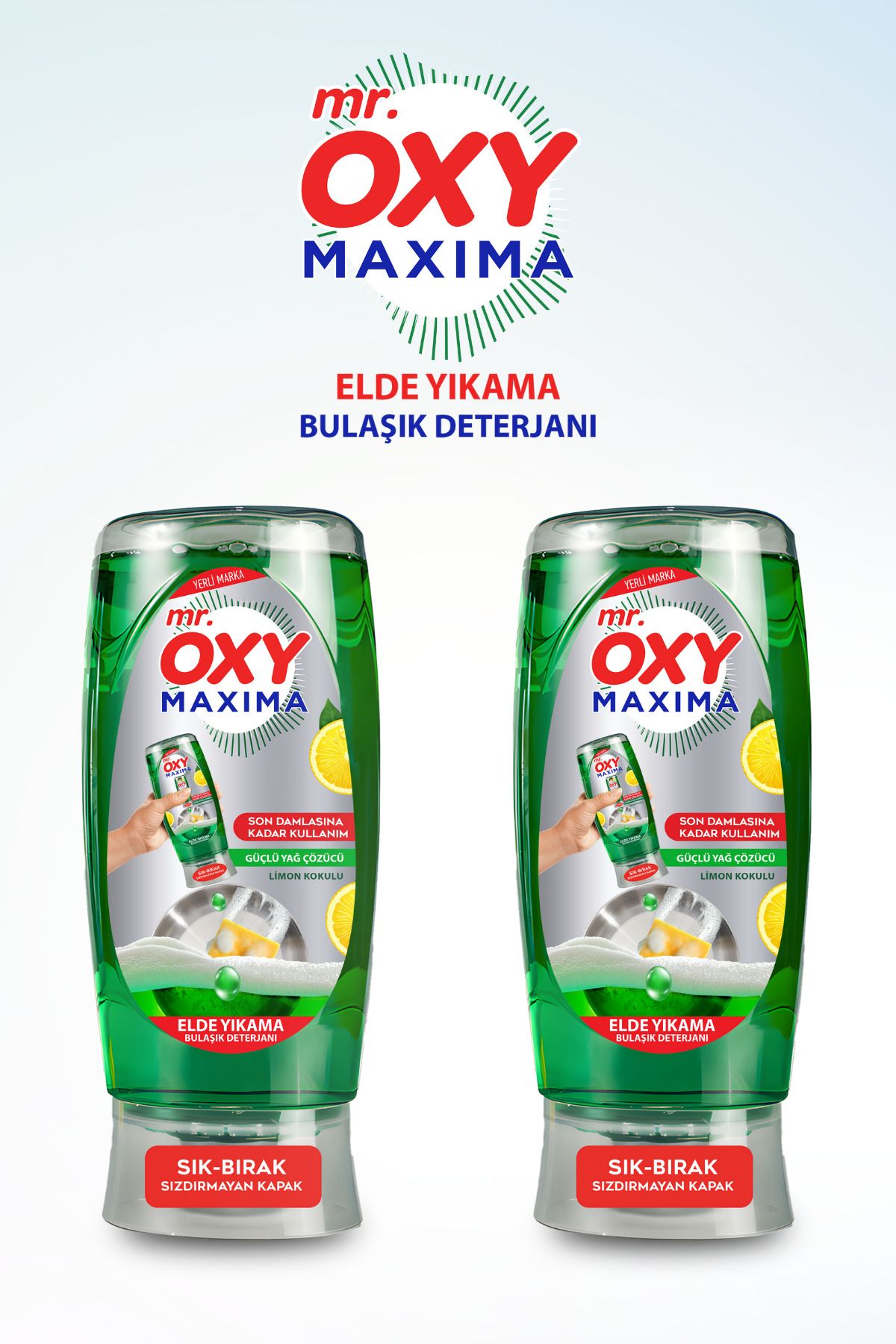 MR.OXY Mr. Oxy Maxima Elde Yıkama Bulaşık Deterjanı Limon Kokulu 2*500 ML