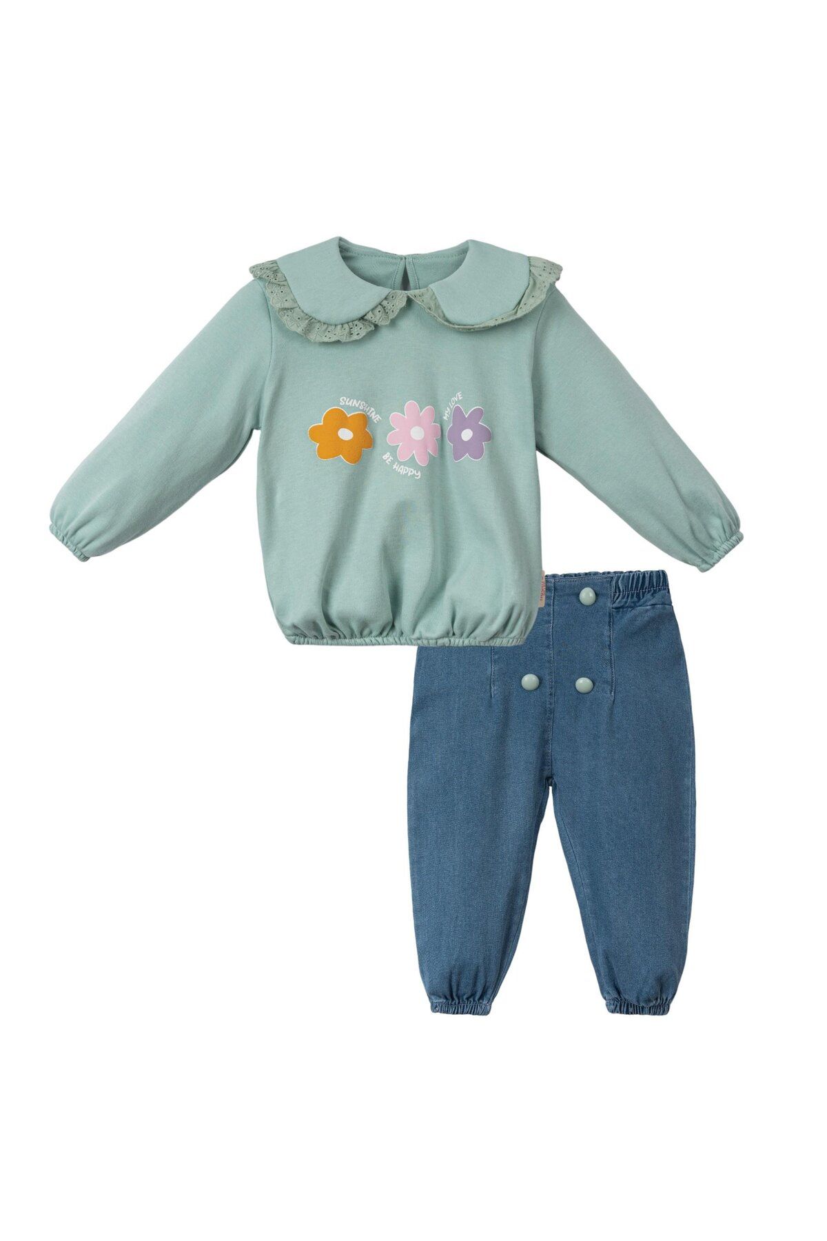 LUNJA BABY SHOP Kız Bebek Pantolonlu İkili Takım