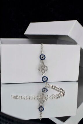 Parmas Design Çiçek Ve Göz Kadın 925 Ayar Gümüş Kadın Bileklik