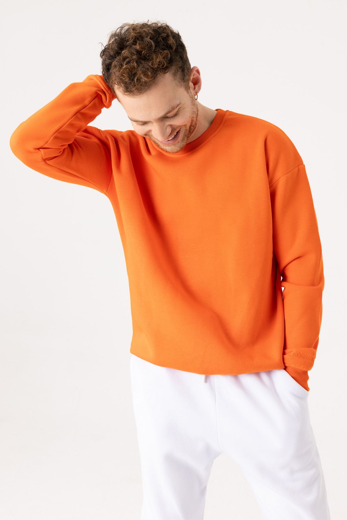 gothamvibes Erkek Vibe Oversize Alev Turuncu Sweatshirt