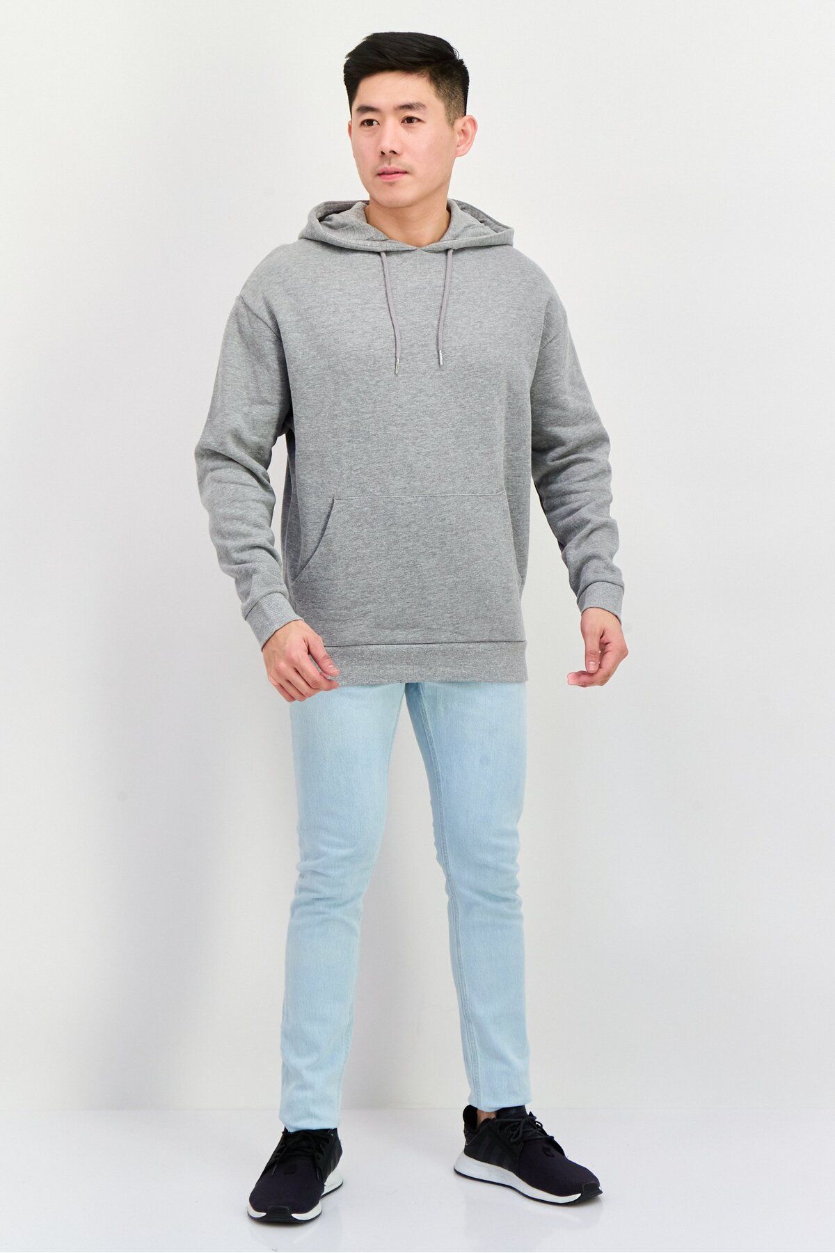 Asos Design-Men 2 Pieces Solid Long Sleeves Hoodies, Grey 5
