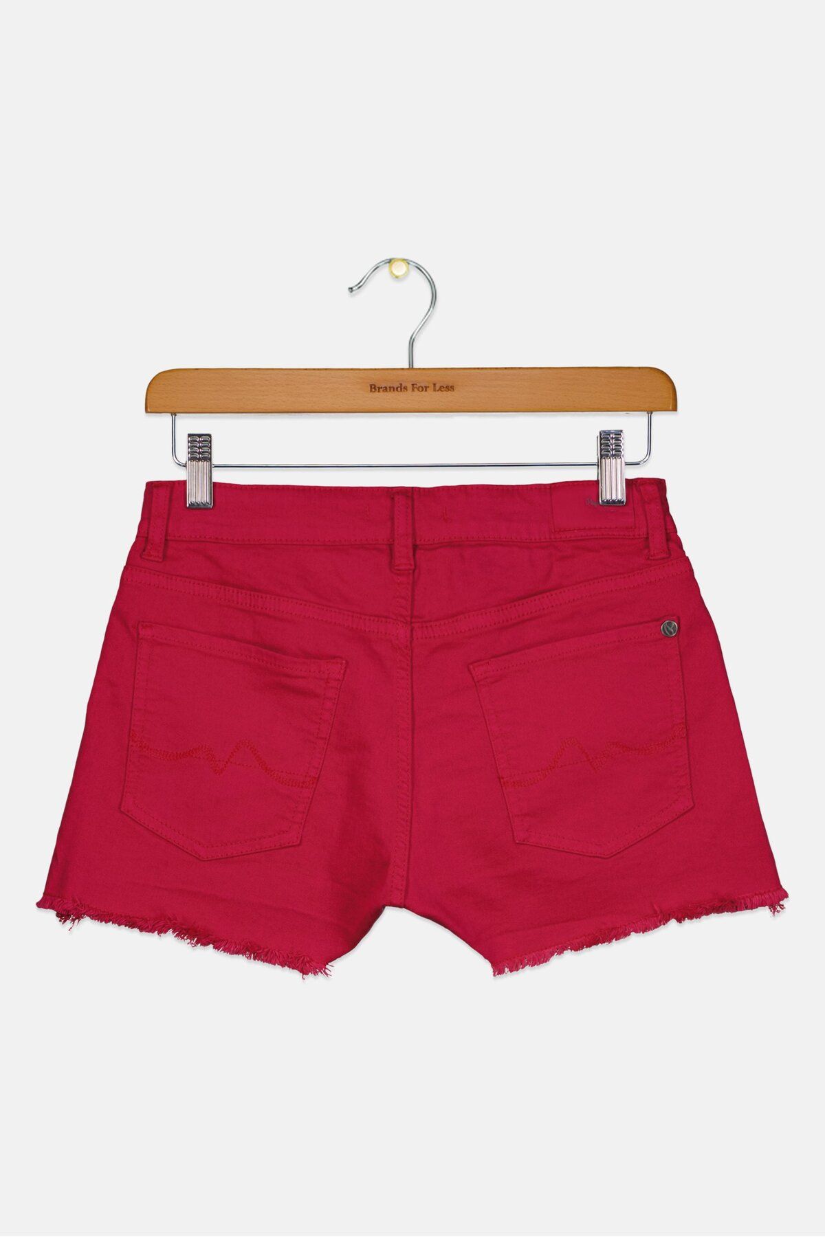 Pepe Jeans-Kids Girl Plain Denim Shorts, Dark Pink 2