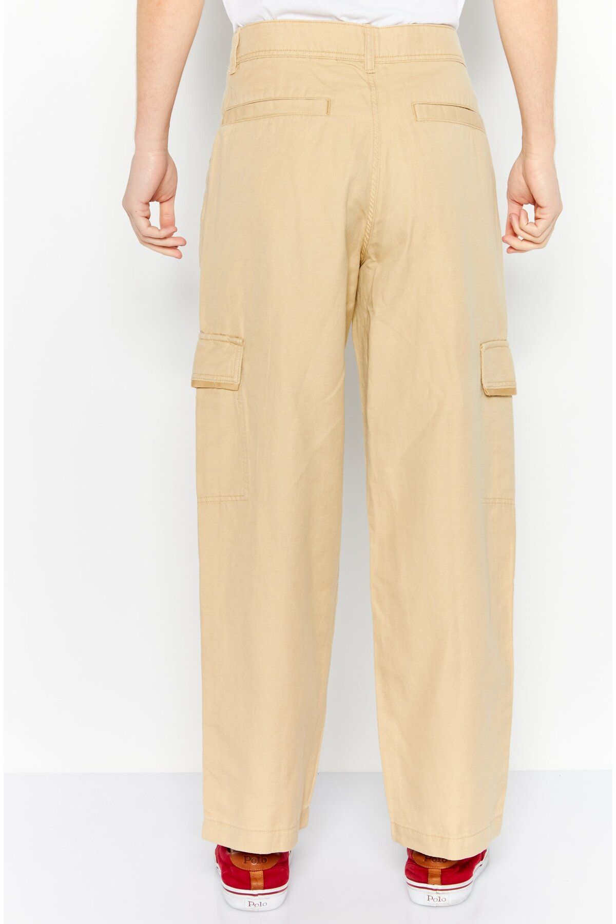 Esprit-Men Regular Fit Solid Cargo Pants, Light Tan 4