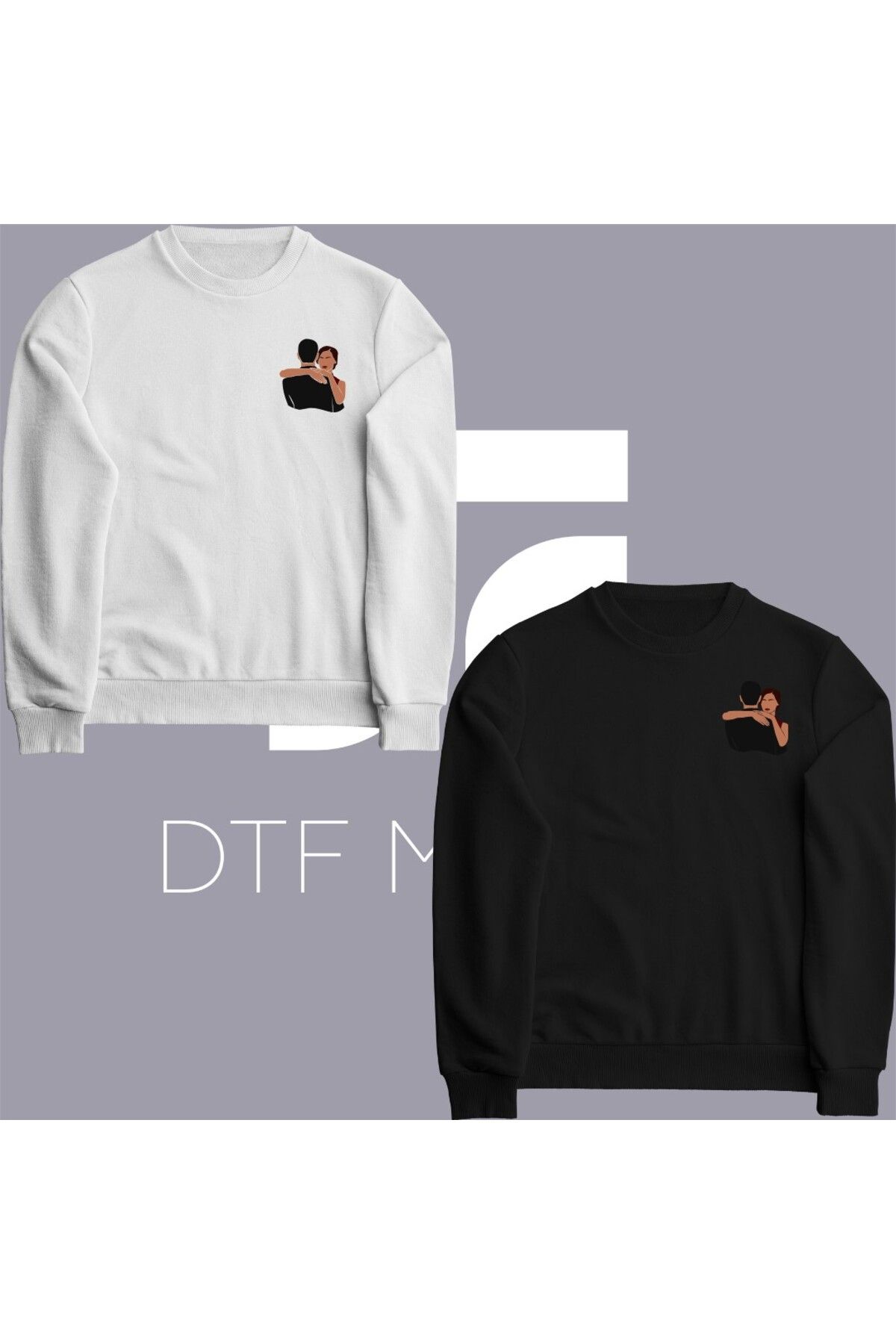 dtfmarkt 2'li Couple Baskılı Sweatshirt