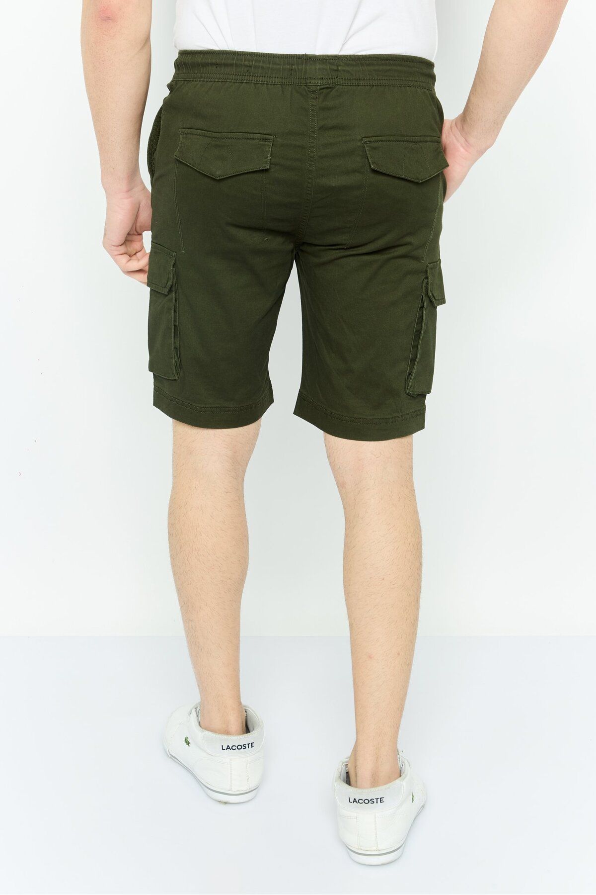 Threadbare-Men Brand Logo Cargo Troup Shorts, Forest Green 4