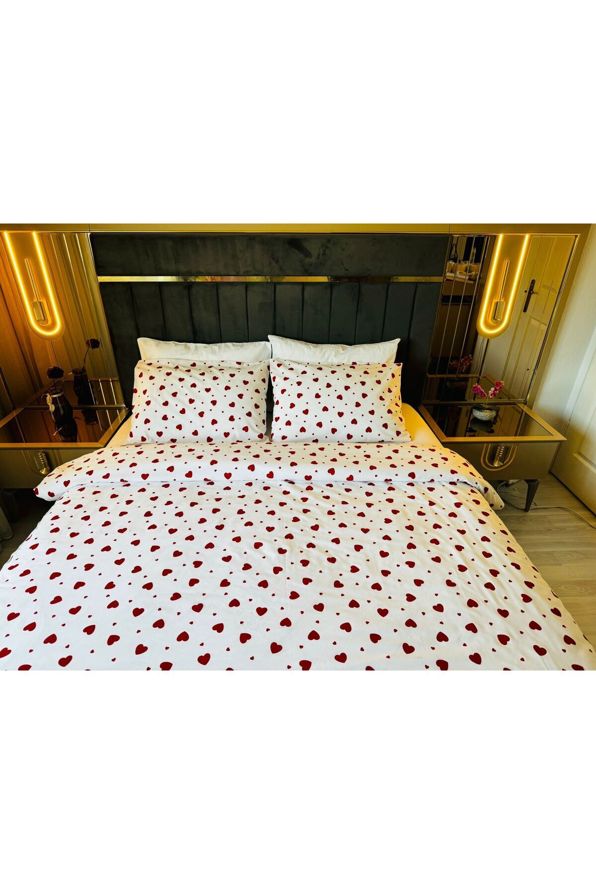 agishop-Double Personal Beatwear Set with Red Heart, Sheets 2