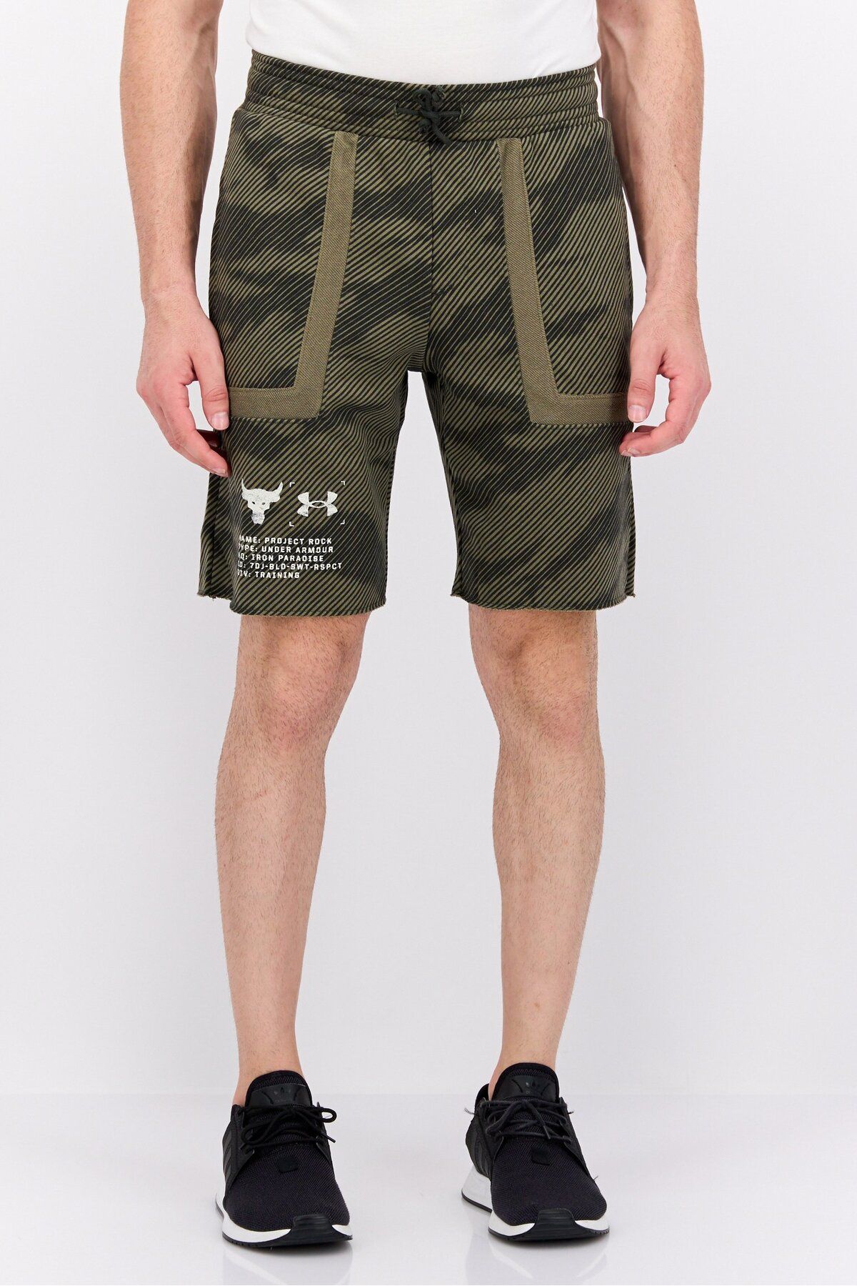 Under Armour-Men Sportswear Fit Training Shorts, Olive 1