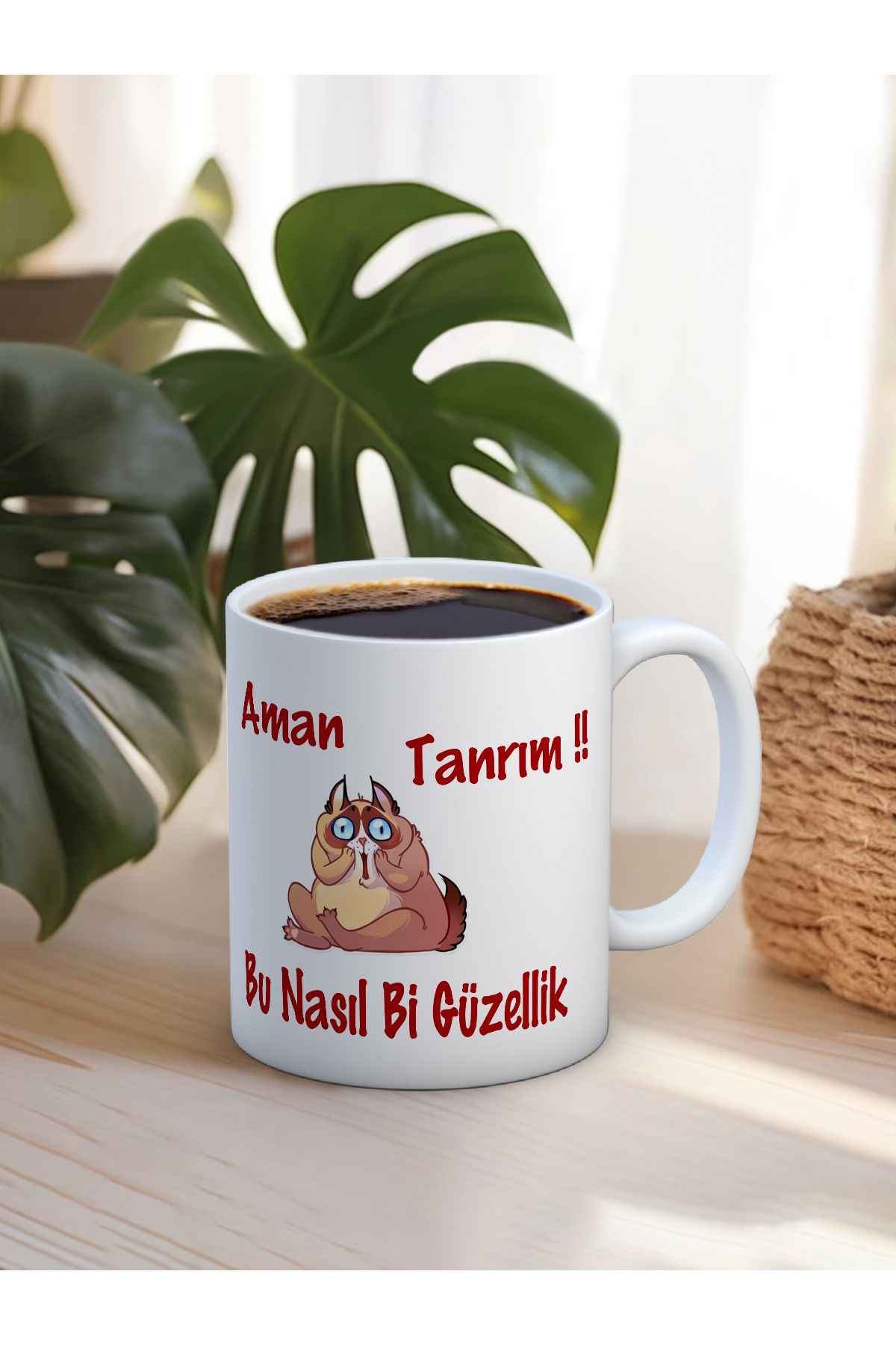 Truego Baskılı Kupa Bardak Seramik Mug - Aman tanrım