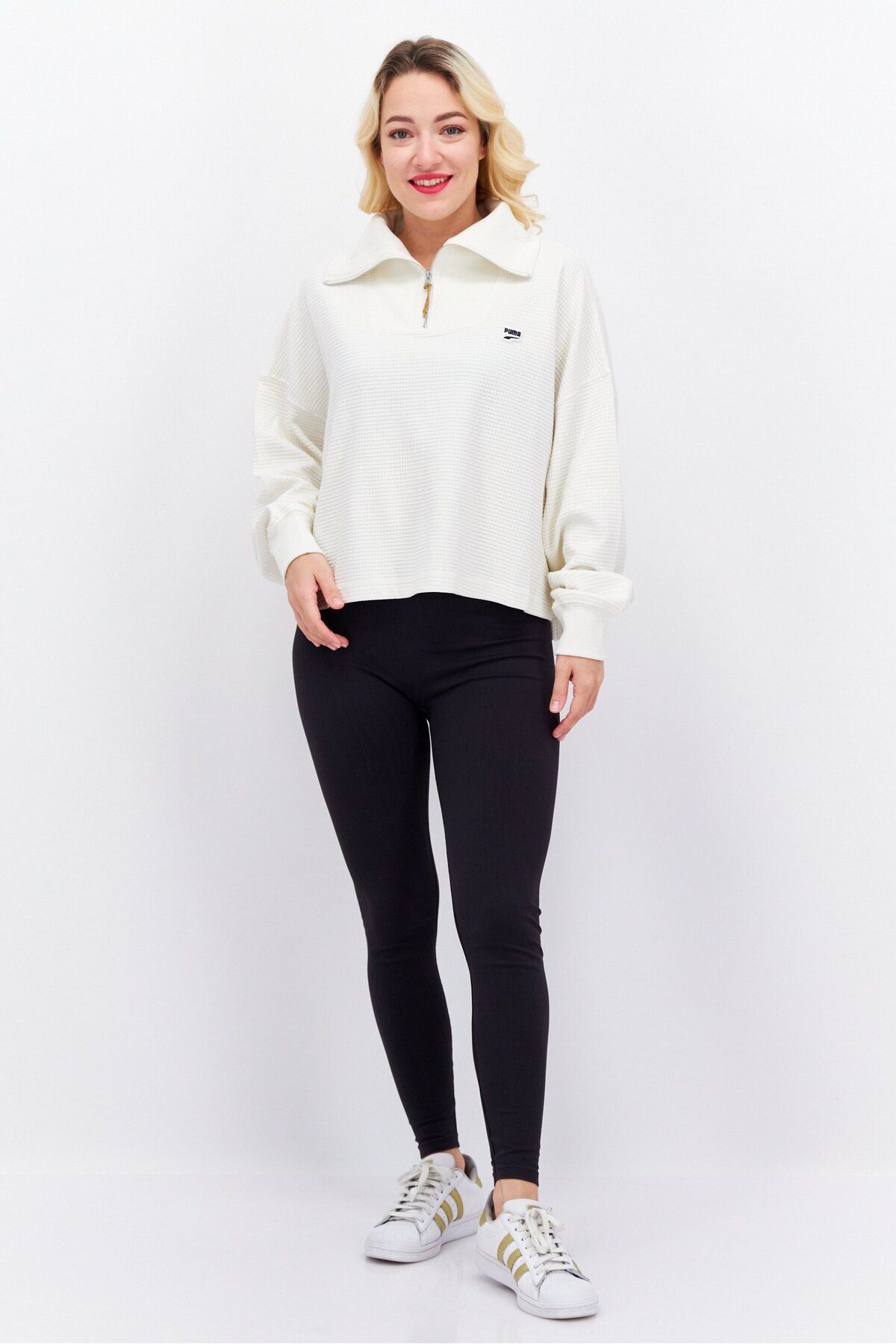 Puma-Women Oversized Fit Long Sleeve Outdoor Sweatshirt, Off White 3