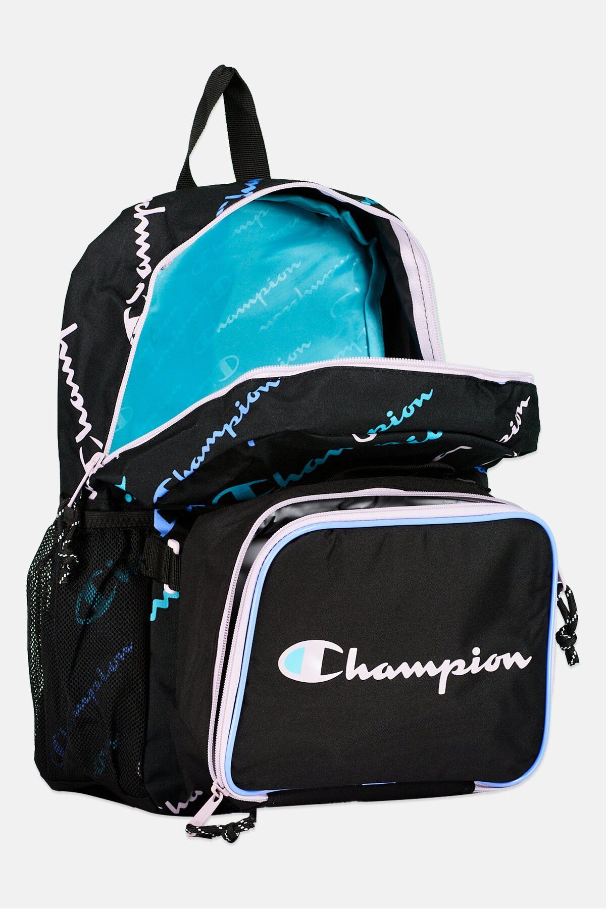 Champion-Men Brand Logo Backpack With Lunch Kit 18 L x 14 H x 7 W cm, Black 4