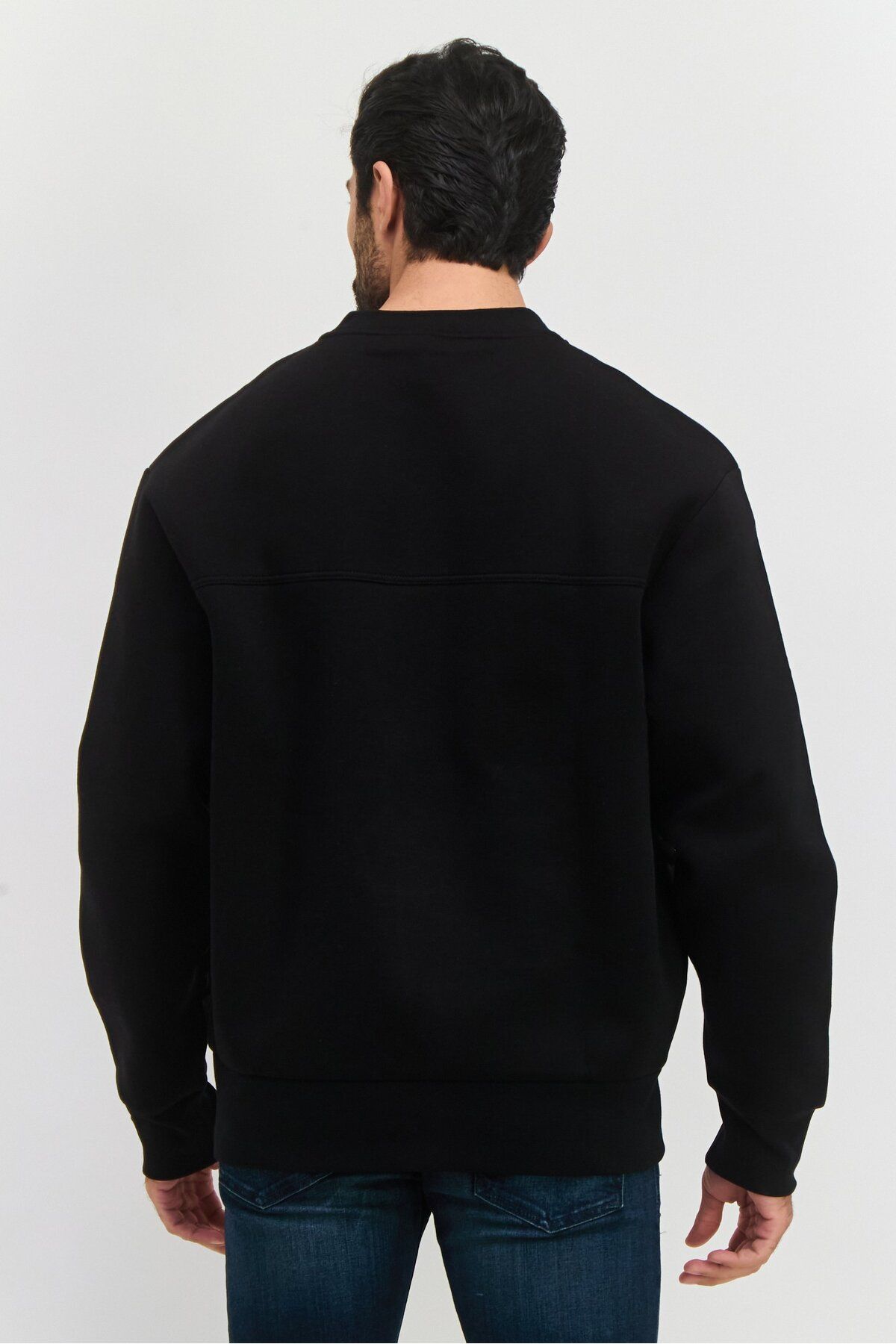 BOSS-Men Crew Neck Long Sleeves Solid Sweatshirt, Black 3
