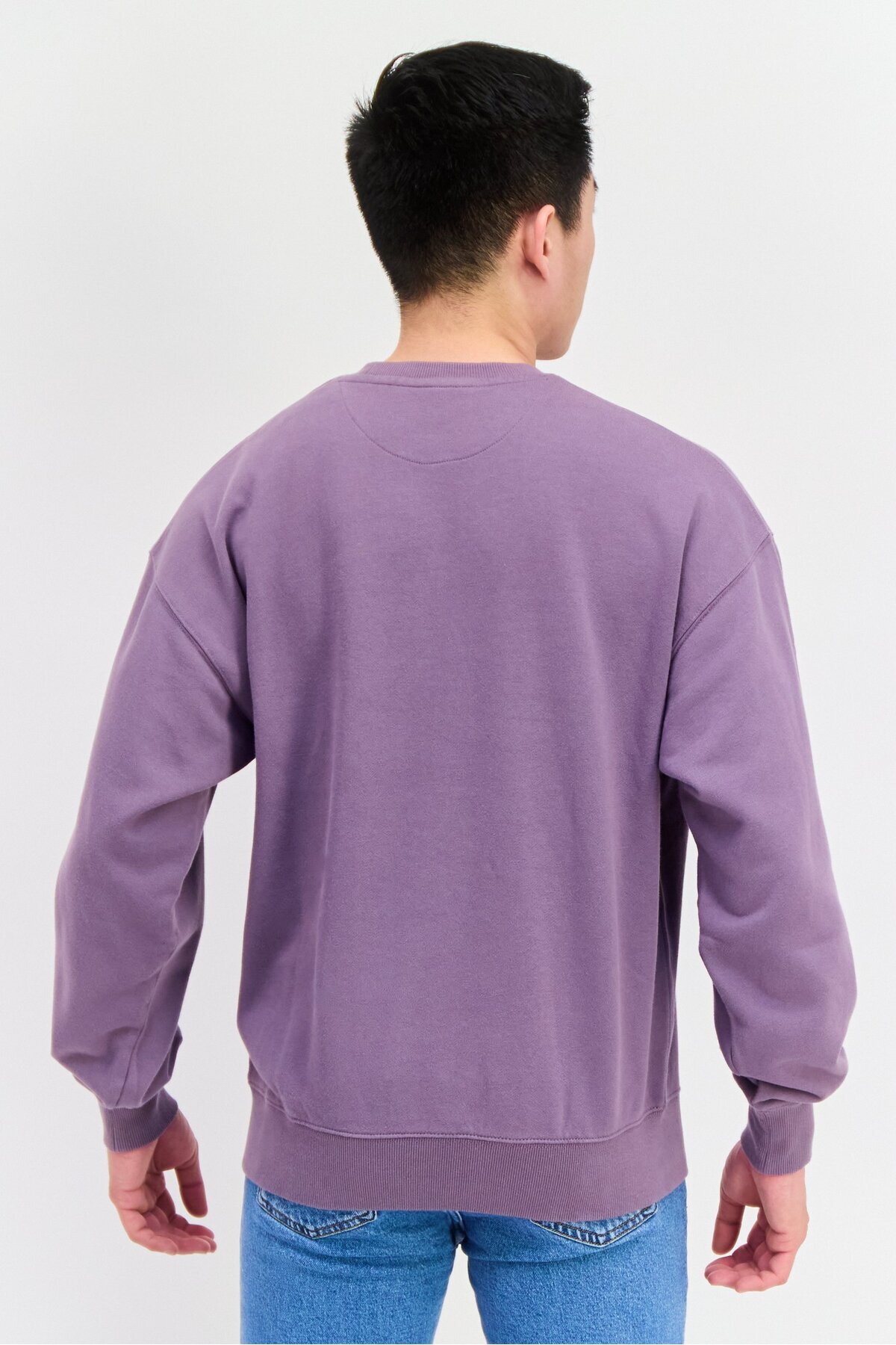 WRANGLER-Men Crew Neck Long Sleeve Graphic Sweatshirt, Purple 3