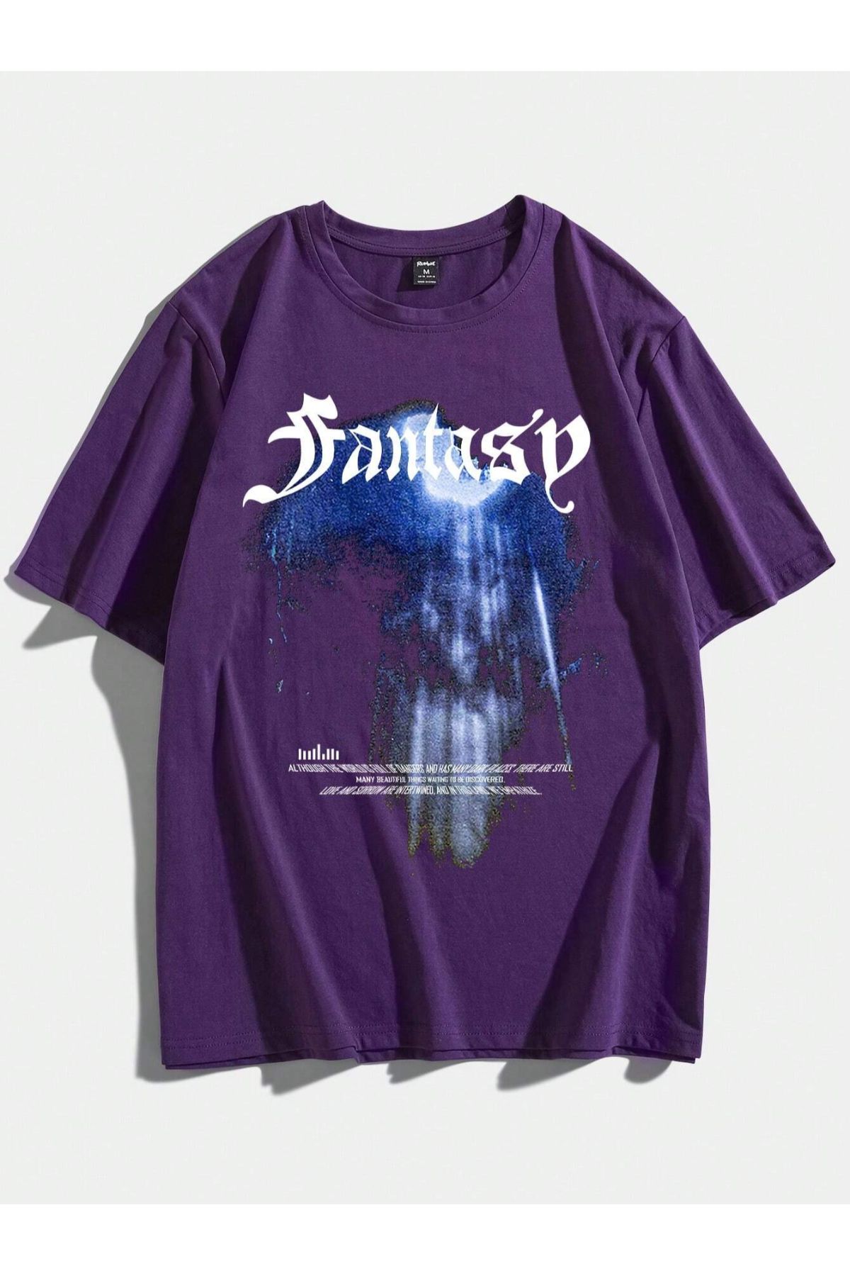 GIANTSTORE Fantasy Baskılı Oversize Mor Erkek Tişört