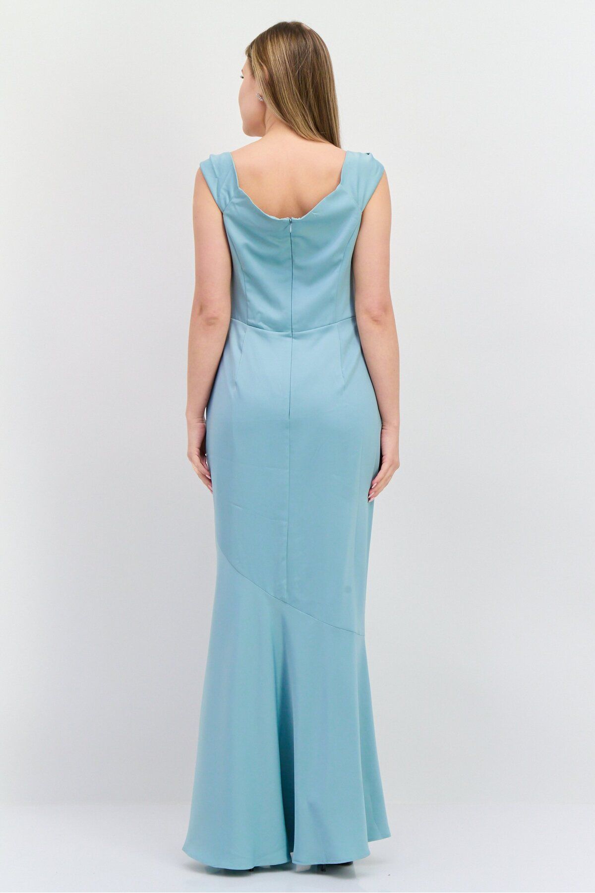 Oasis-Women Plain Casual Maxi Dress, Sage Blue 4