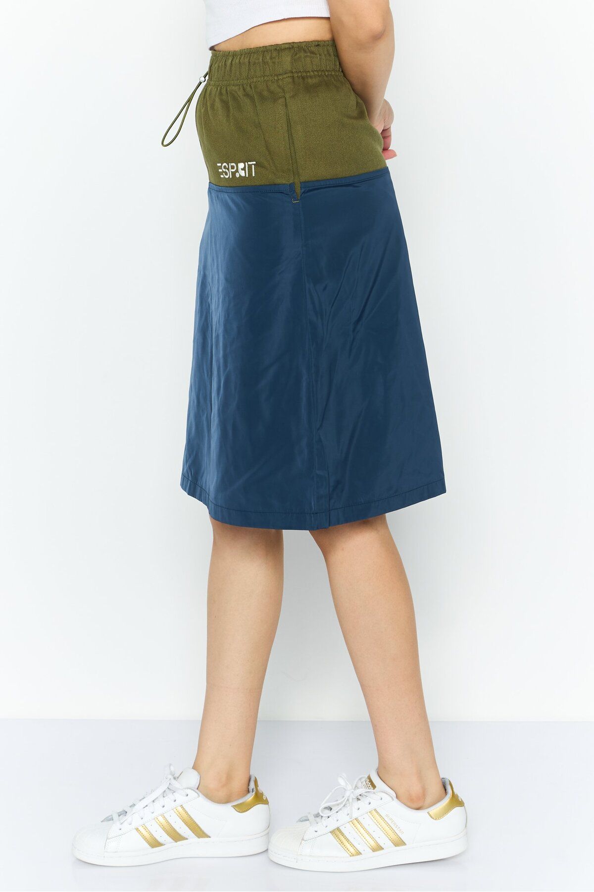 Esprit-Women Brand Logo Midi Skirts, Olive 4