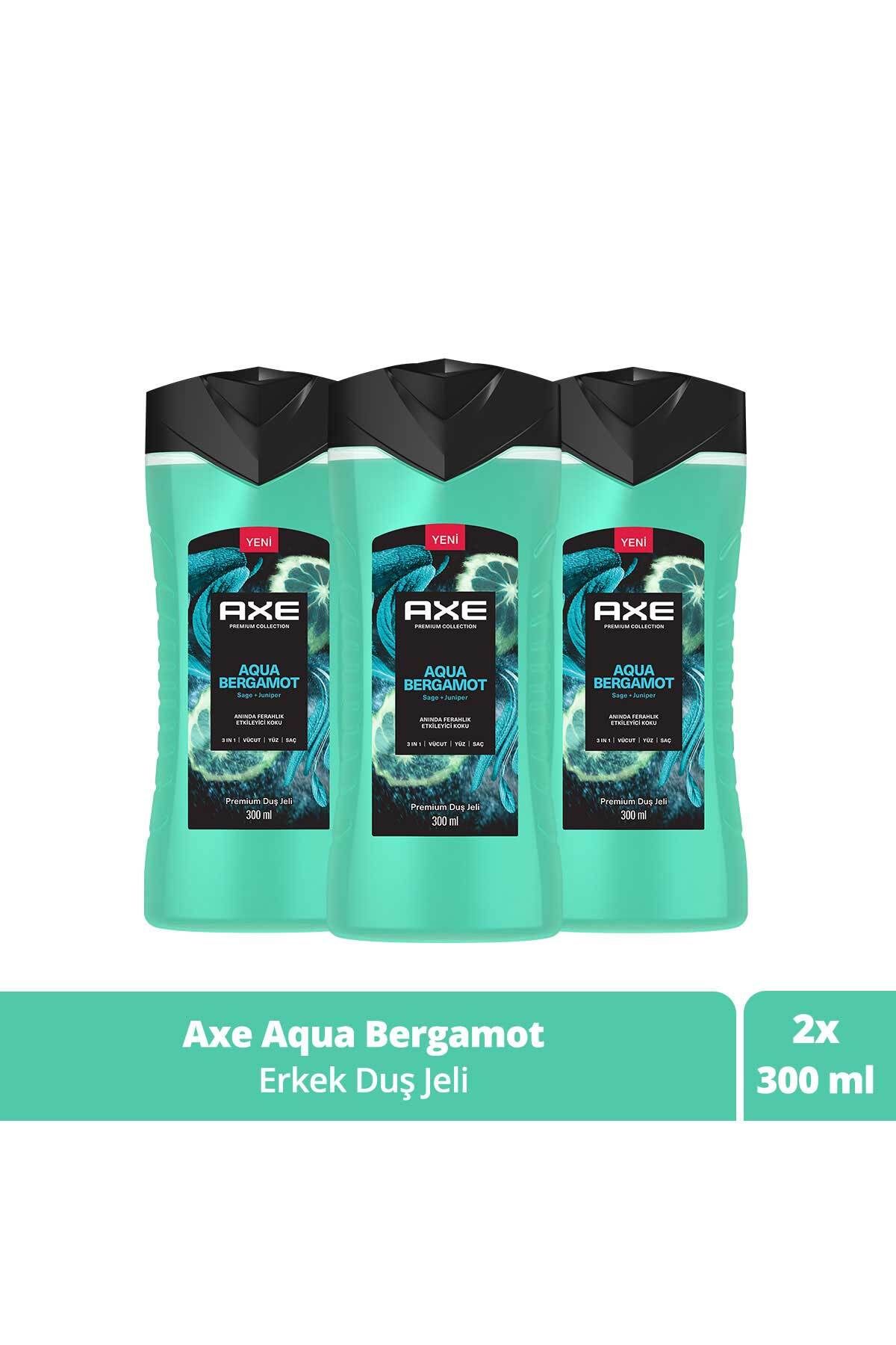 Axe Premium Collection Duş Jeli Aqua Bergamot 3 In 1 Vücut Saç Yüz 300 ml X3