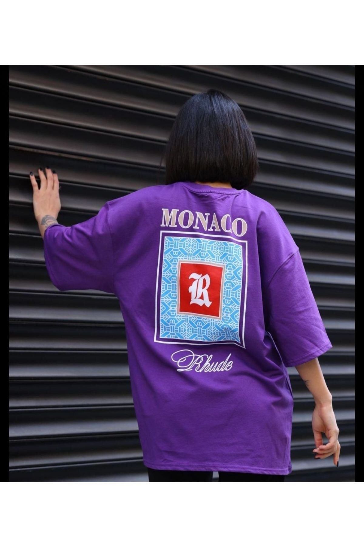 GIANTSTORE Kadın Siyah Monaco Oversize Bisiklet Yaka Tshirt