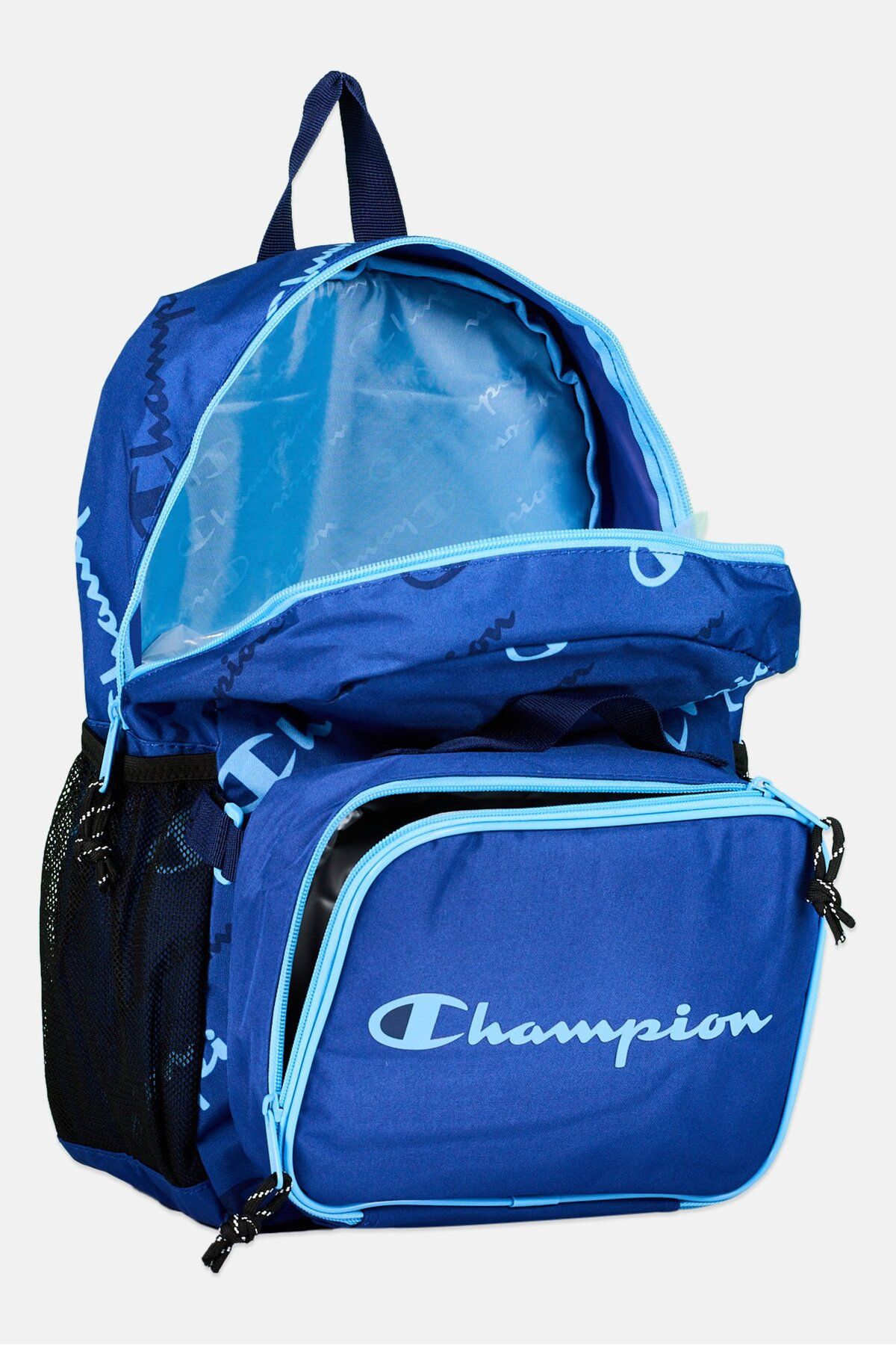 Champion-Kids Unisex Embroidered Logo Backpack With Lunch Kit  L 33 x H 44 x W 11 cm, Blue 3