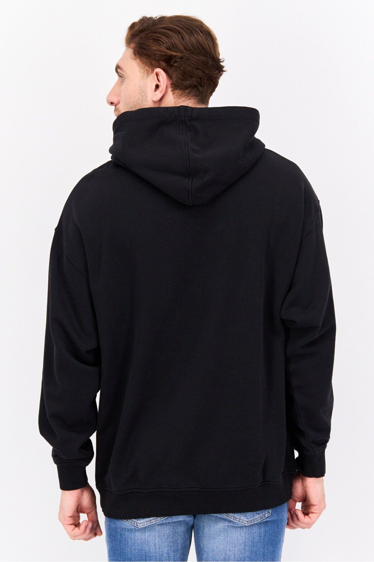 WRANGLER-Men Hooded Long Sleeve Graphic Sweatshirt, Black Combo 3